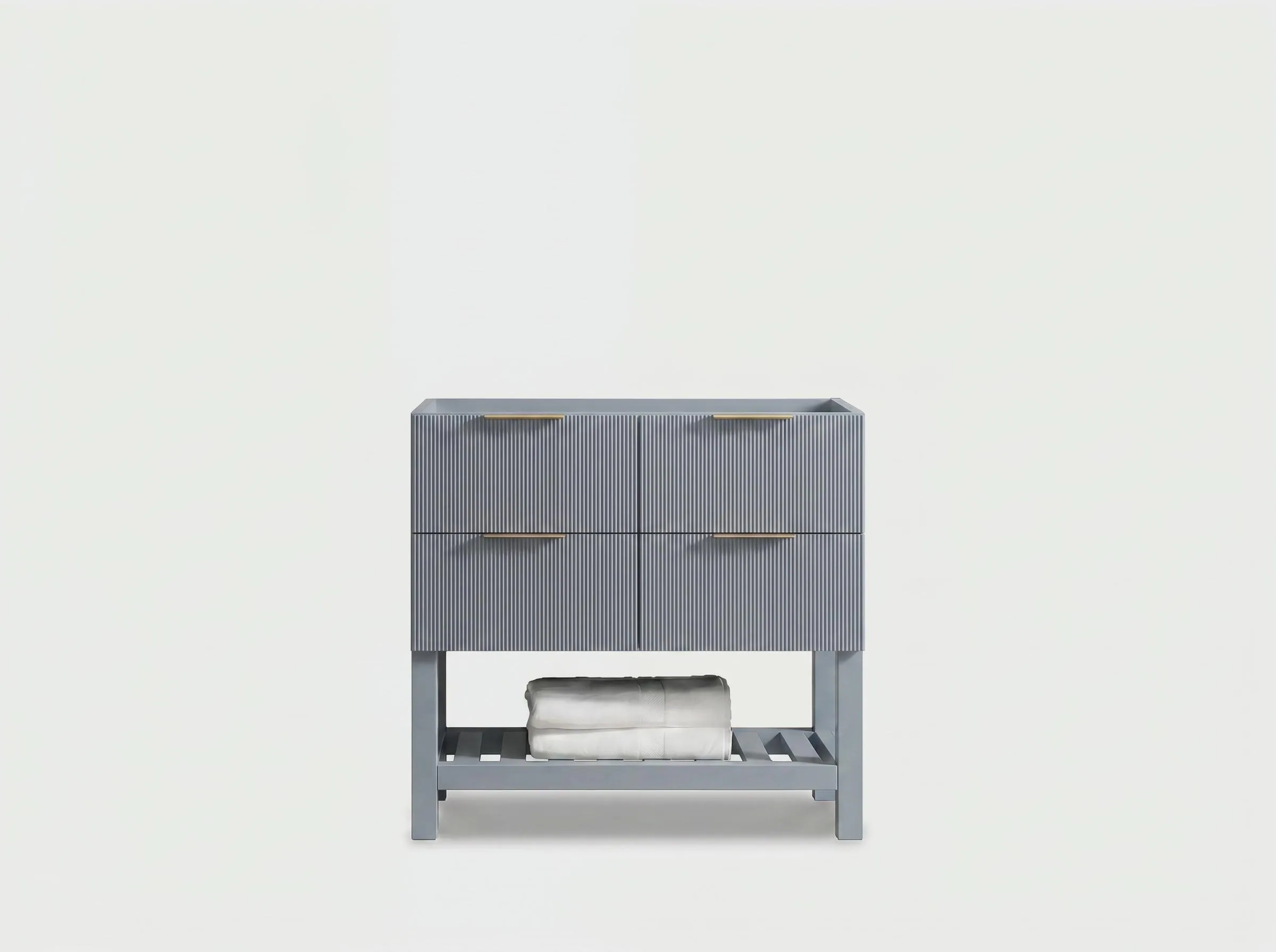 Catalina 36 in. W x 22 in. D Free Standing Reeded Single Sink Bathroom Vanity in Blue Heather with Quartz Marble Countertop | MODERN VANITY - image 4