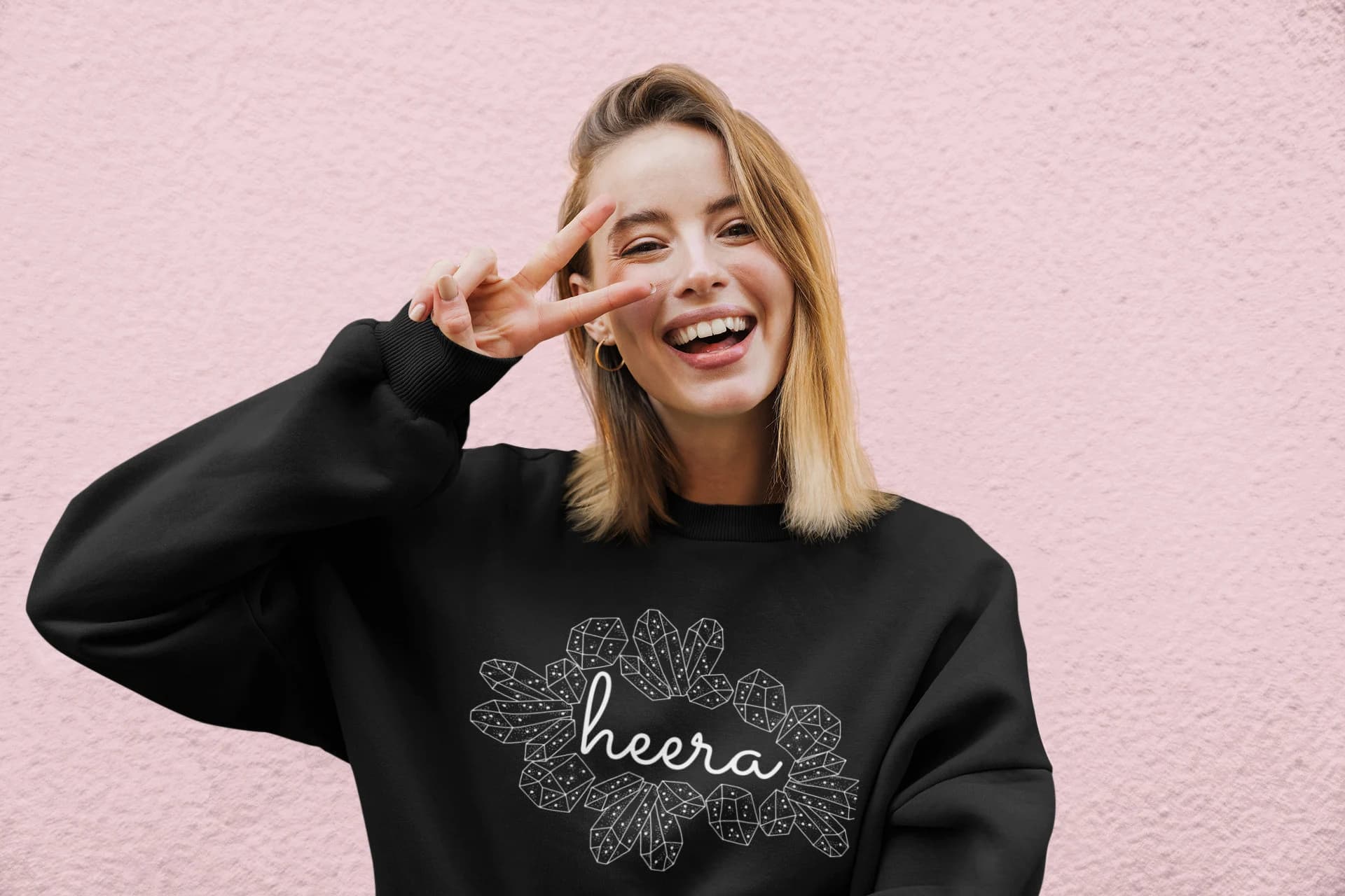 Desi Heera Sweatshirt | Crystal Valentines Day Gift | Indian Pakistani Punjabi Hoodie | Cozy Homebody Lounge Shirt | Diamond in the Rough
