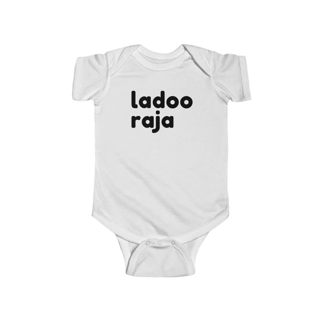 Desi Ladoo Raja Baby Onesie | Cute Baby Onesie | Funny Foodie Indian Punjabi Pakistani Giuju Baby Onesie | Mother's Day | Father's Day Gift - image 3