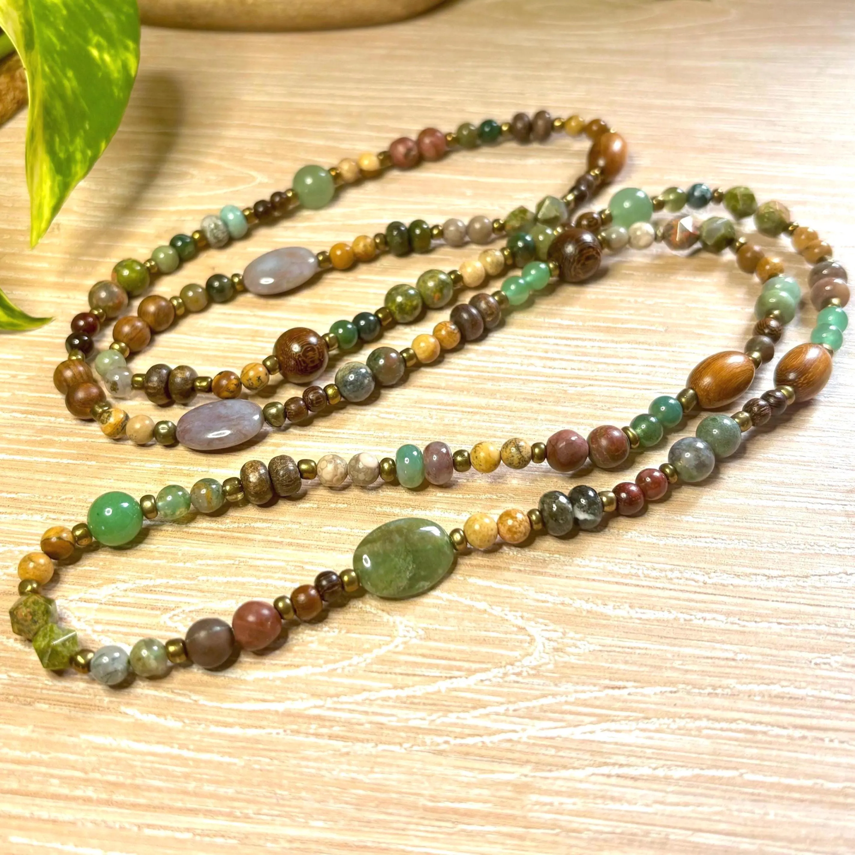 Botanical Gemstone Long Necklace: Handmade jewellery - image 4
