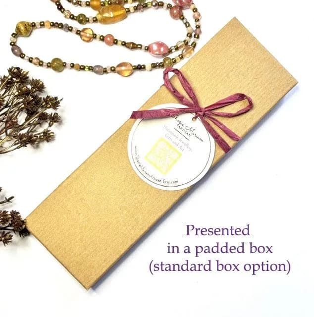 Botanical Gemstone Long Necklace: Handmade jewellery - image 5