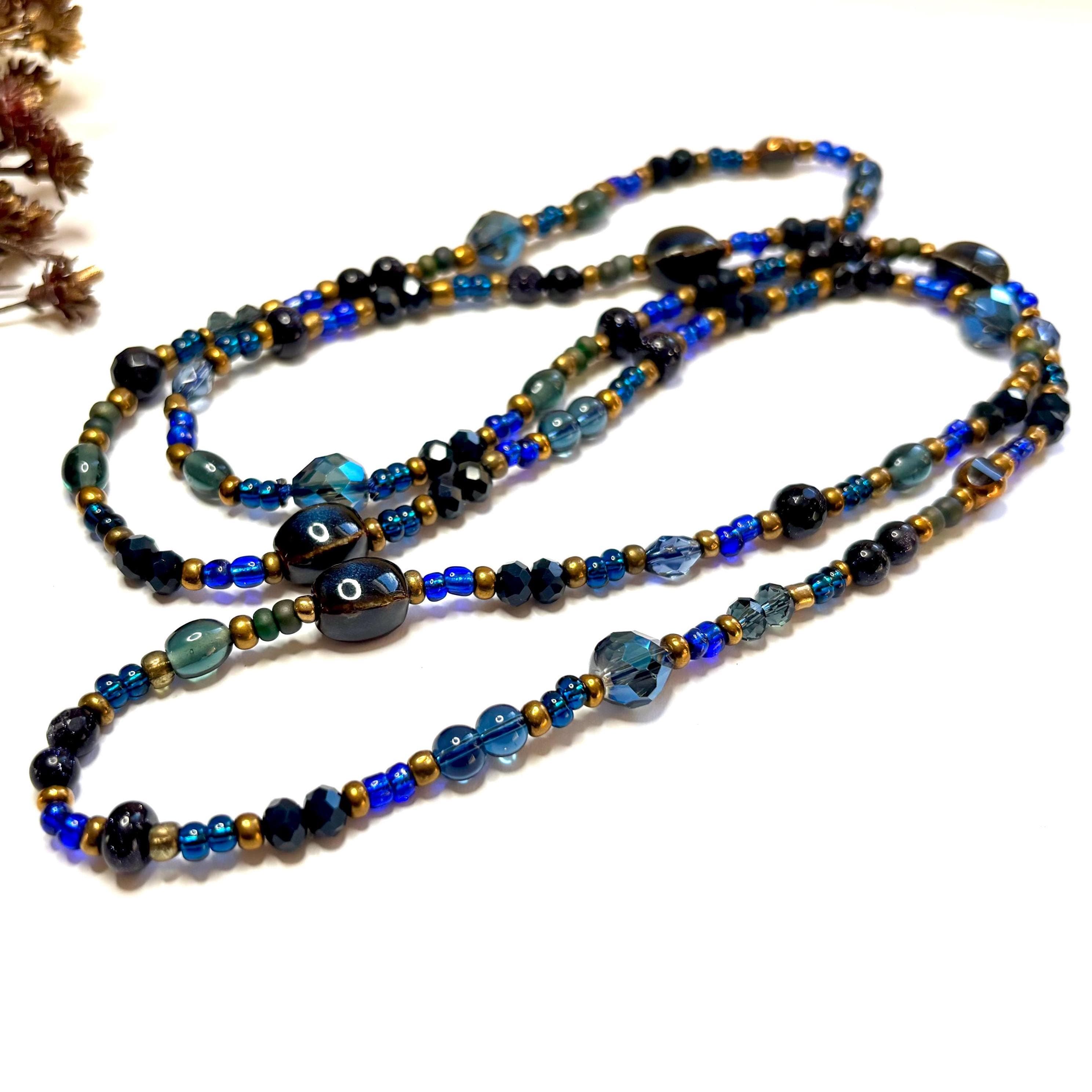 Midnight Long Necklace: Blue Beaded Jewellery - image 5