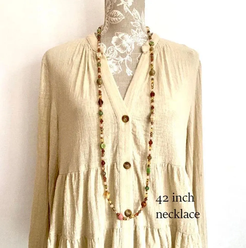 Botanical Gemstone Long Necklace: Handmade jewellery - image 3