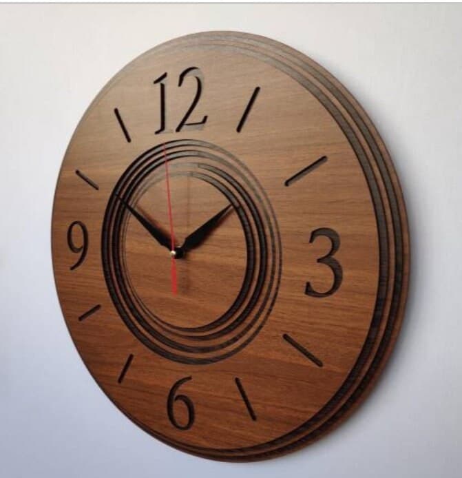 Special Design Wooden Clock, Art Wall Clock, Walnut Wood Clock, Maple Wood Clock, Housewarming Gift, Gift for Him, Mothers day gift - image 4