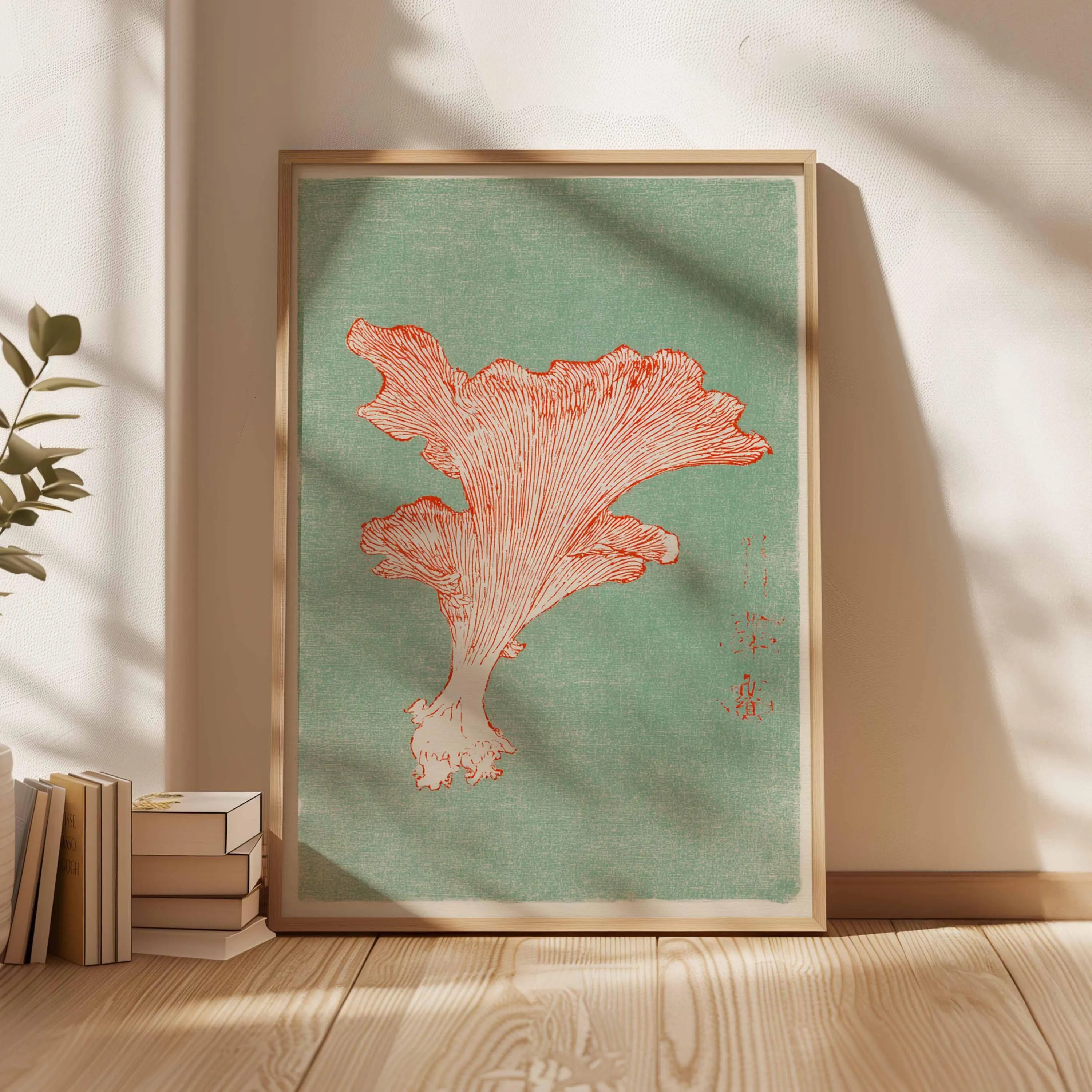 Japanese Mushroom Print, Botanical Fungi Illustration, Kitchen Wall Art - image 5