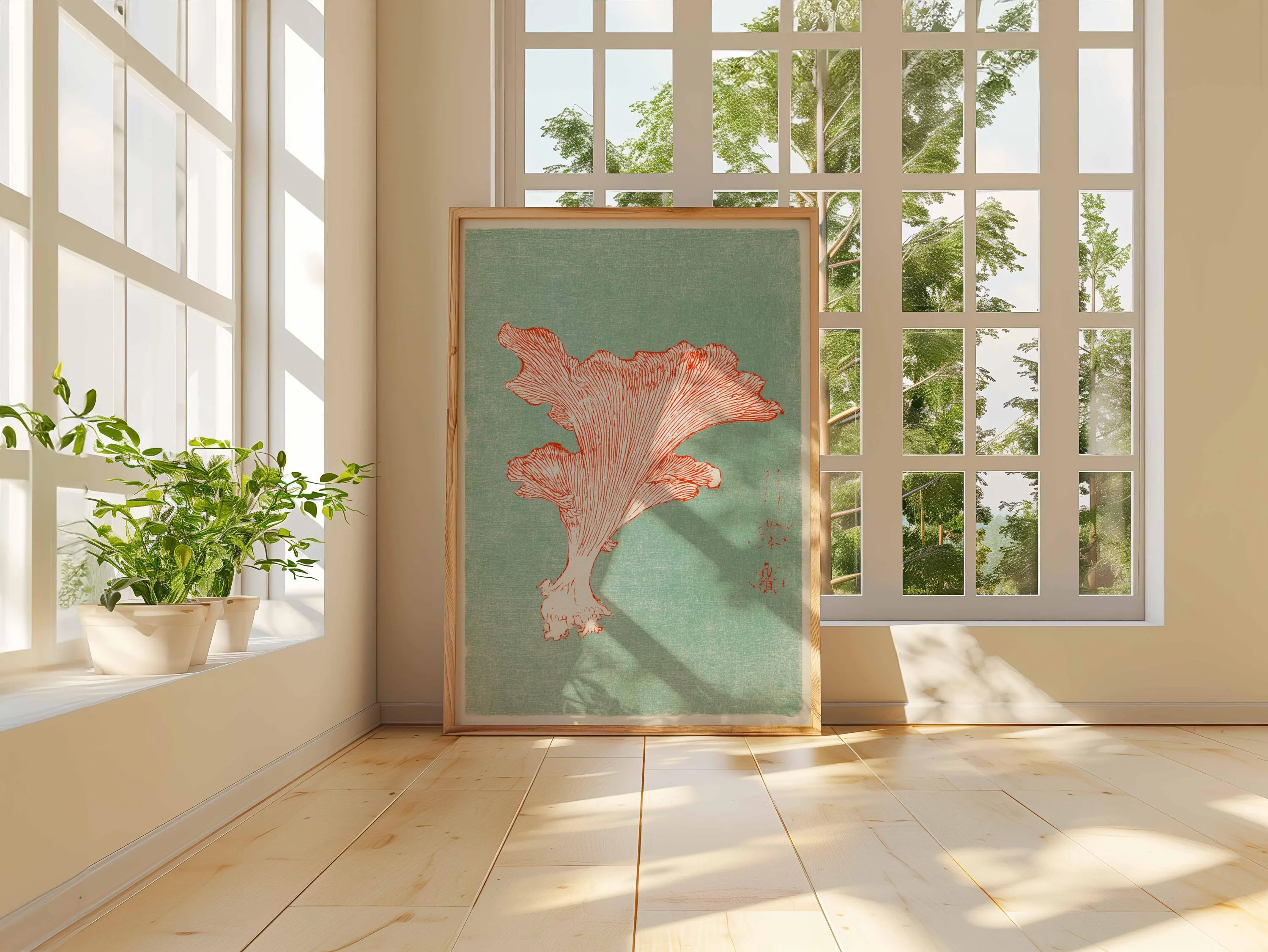 Japanese Mushroom Print, Botanical Fungi Illustration, Kitchen Wall Art - image 4