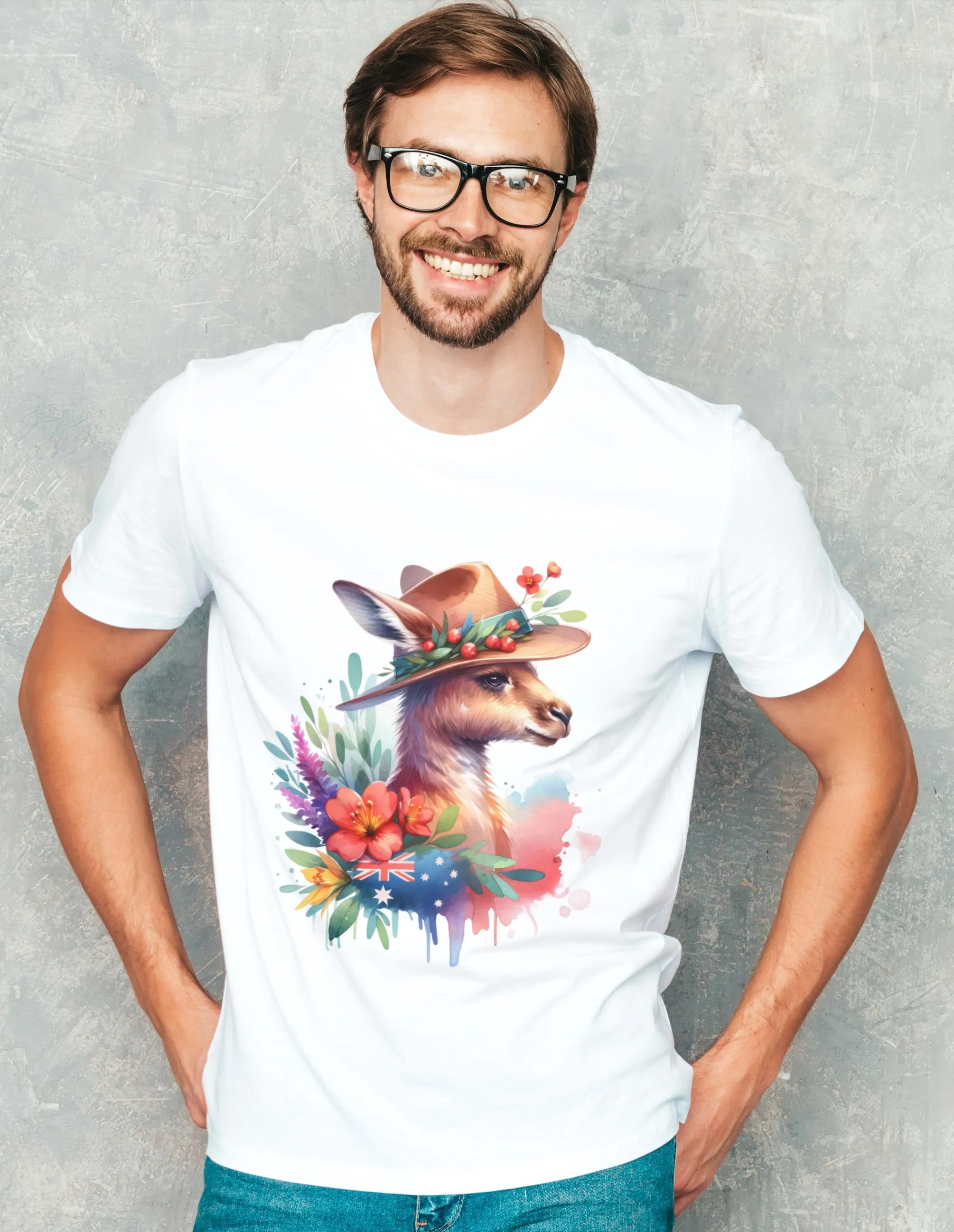 Show off your Aussie pride with this adorable unisex Gildan 64000 tee featuring a cute kangaroo wearing a floral hat with an Australian flag design! Perfect for Australia Day, casual wear, or gifting, this softstyle cotton tee combines comfort and style. Available in multiple colors (black, navy, heather grey & more) and sizes XS-5XL. Great for animal lovers, Australia-themed parties, or anyone who loves unique graphic tees.