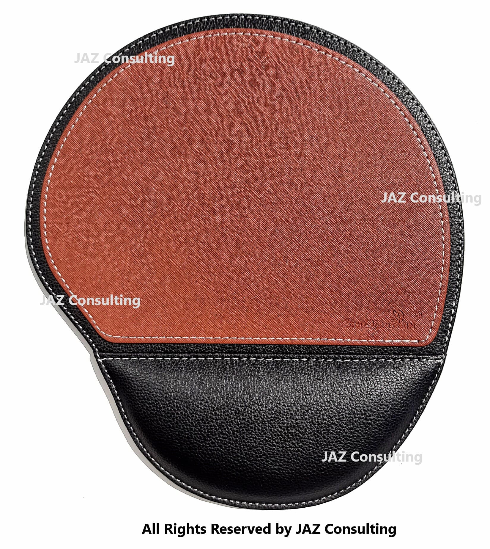 Excellent quality PU Leather Mouse Pad in Round Shape and Light Brown & Black Color, with comfortable wrist support & non-slip base.
Specially designed to make your long & extended working hours comfortable & wrist-stress free & your gaming hours more fun-filled. ERGONOMIC PAIN RELIEF DESIGN , EXCELLENT MOUSE SUPPORT, LARGER WRIST-REST, FOR ALL TYPES OF MICE, NON-TOXIC, LIGHTWEIGHT & DURABLE, EASY TO CLEAN, WATERPROOF & STAIN RESISTANT SURFACE, SMELL FREE.
Available in two different designs.