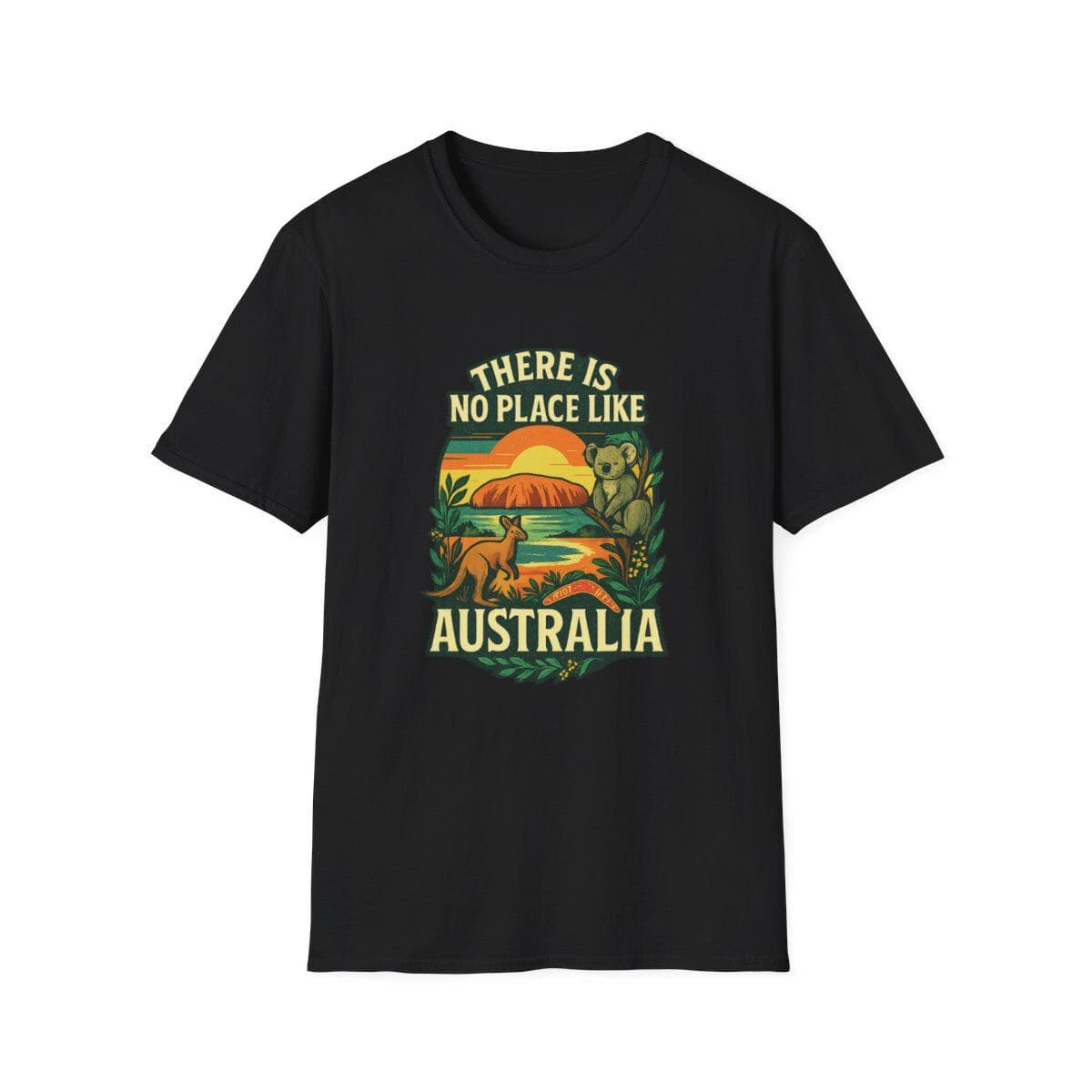 Celebrate your Aussie pride in style with our Aussie t-shirt printed with โThere is No Place Like Australiaโ words along with Kangaroo, Koala, Uluru and Boomerang โ a perfect blend of comfort, creativity, and culture. Whether you're a local legend or just visiting the land Down Under, this Australia t-shirt is a wearable reminder of everything that makes this country iconic. This Australian tee is available in wide range of sizes from XS to 5XL and available in multiple attractive color options