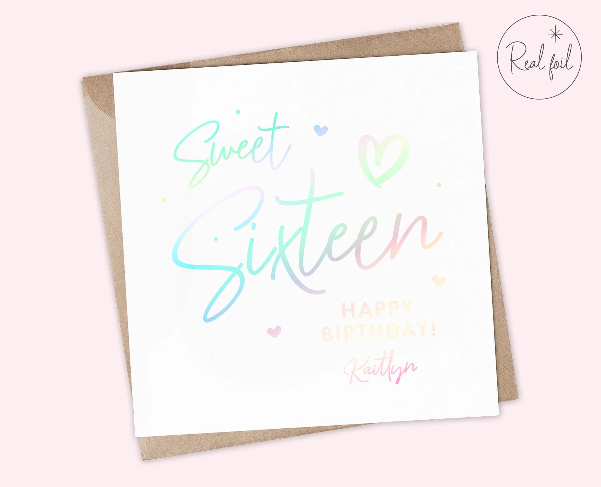 Sweet Sixteen Birthday Card, Sweet 16th Birthday Card, Sweet 16 Birthday Card, Milestone Birthday, Neice Birthday Card, Daughter Birthday - image 4