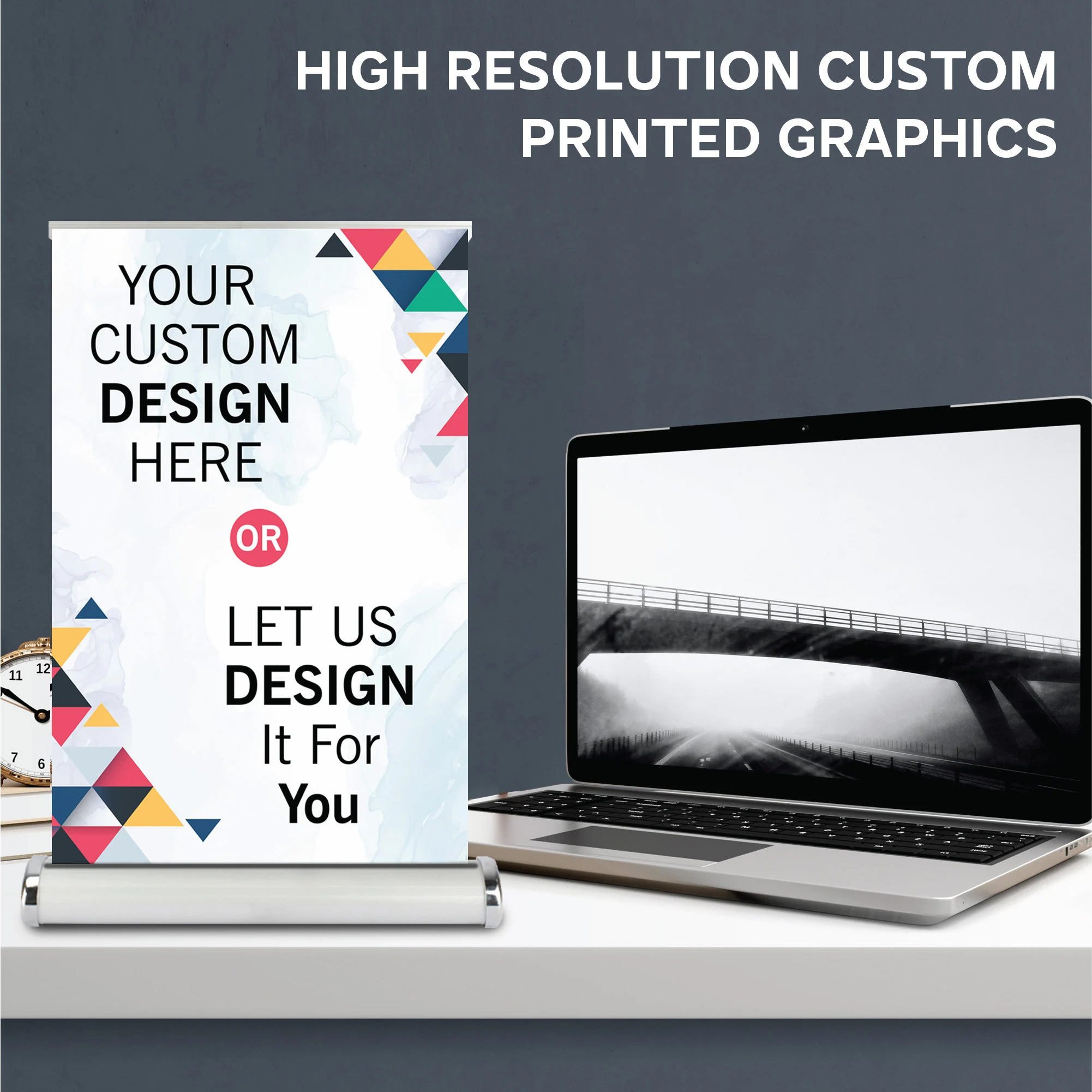 Table Top Banner Stand 11.5"x17.5" Roll up Banner Stand, Custom Mini Retractable Banner Stand, Pop Up Banner Stand, Store Banner Stand - image 3