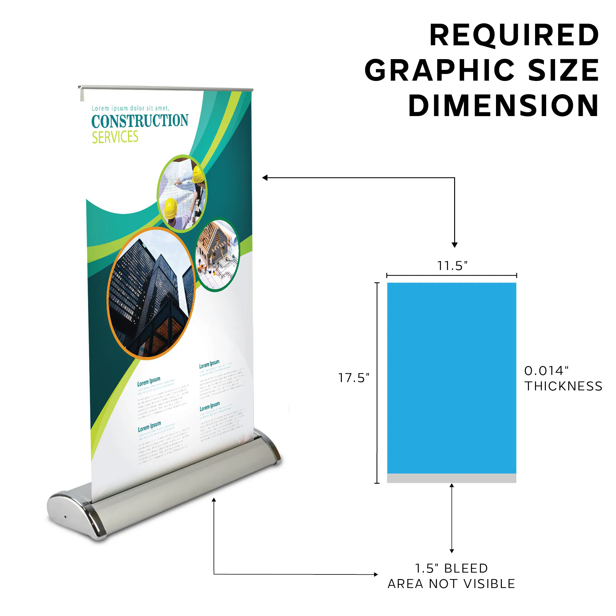 Table Top Banner Stand 11.5"x17.5" Roll up Banner Stand, Custom Mini Retractable Banner Stand, Pop Up Banner Stand, Store Banner Stand - image 4