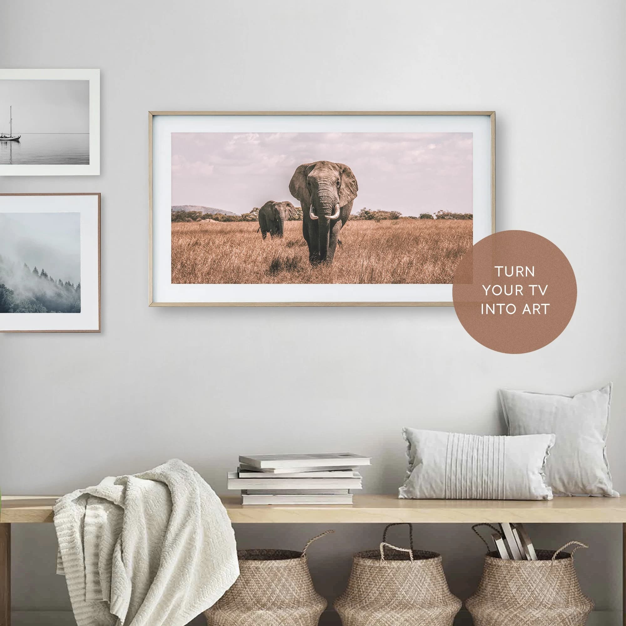 Samsung Frame TV Art, Elephant Photo Art, Samsung TV Africa Art, Animal Art for Frame TV, African Wildlife Photo, Safari Park Kenya, Savanna - image 3