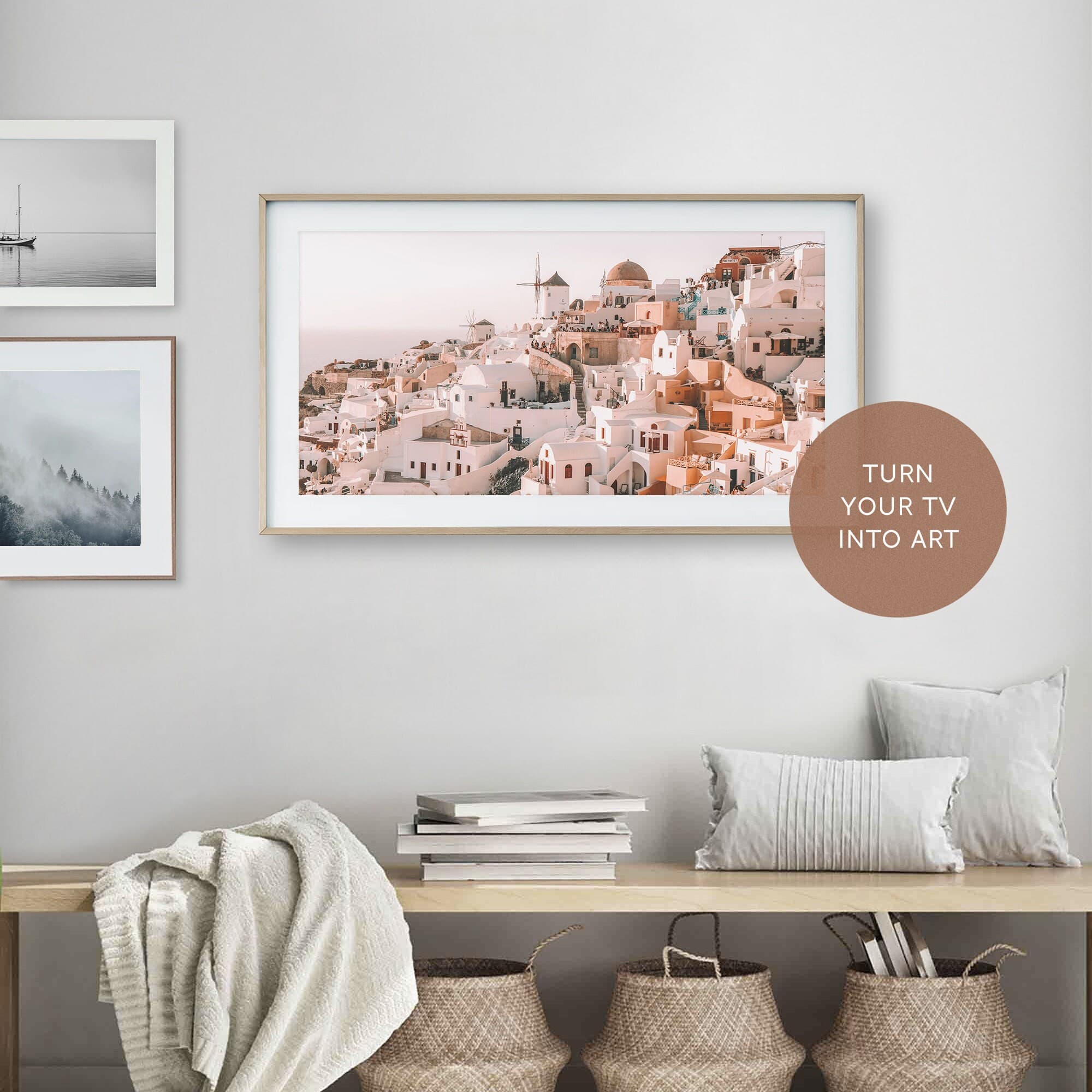 Samsung Frame TV, Santorini, Greece Photo, Coastal Digital Art, Frame Art TV, Mediterranean Art, Art for Frame TV, Coastal Art Frame Tv - image 3
