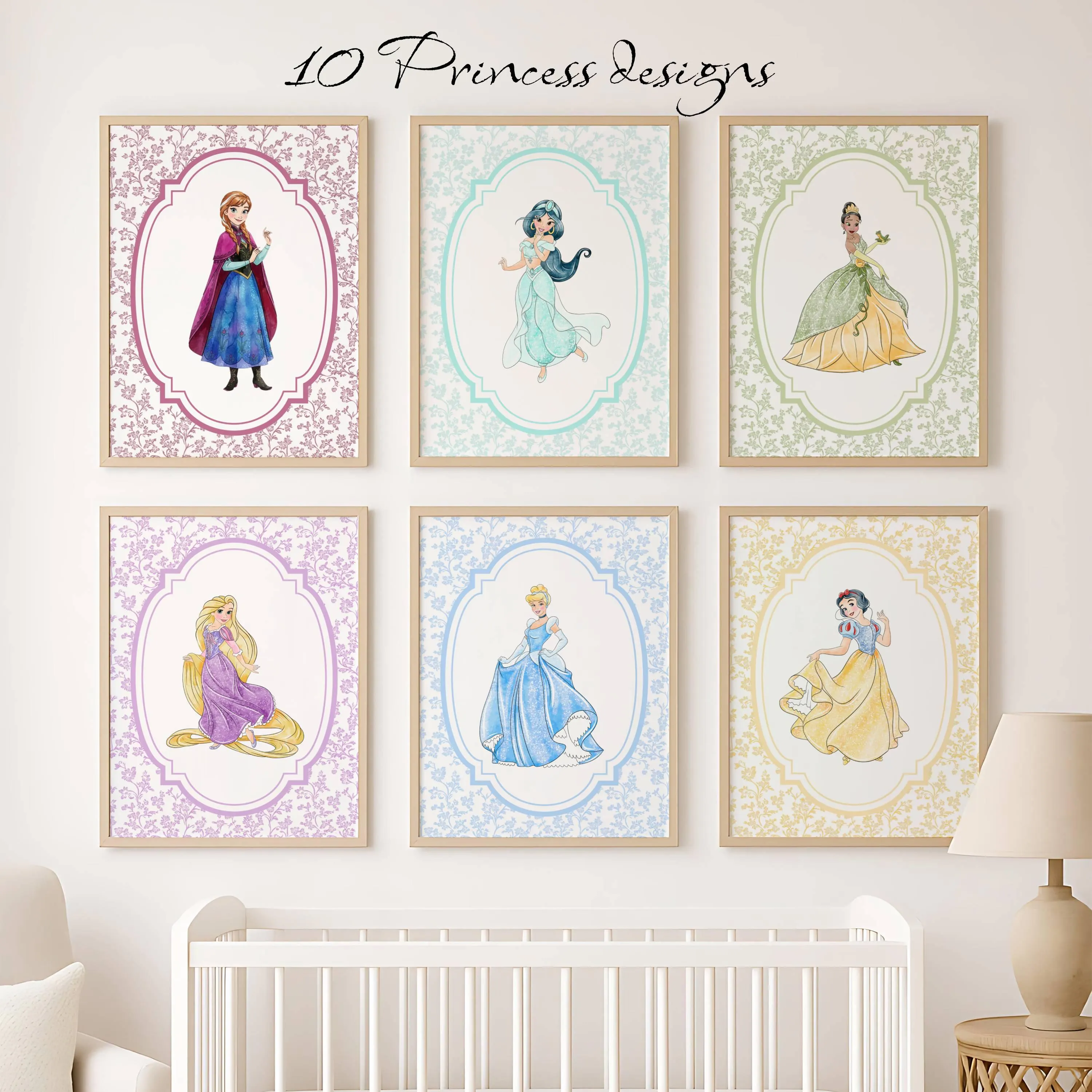 Princess Nursery Wall Art Set of 3 Prints Fairytale Princess Decor Girls Bedroom Wall Art , Choose Any 3 Designs