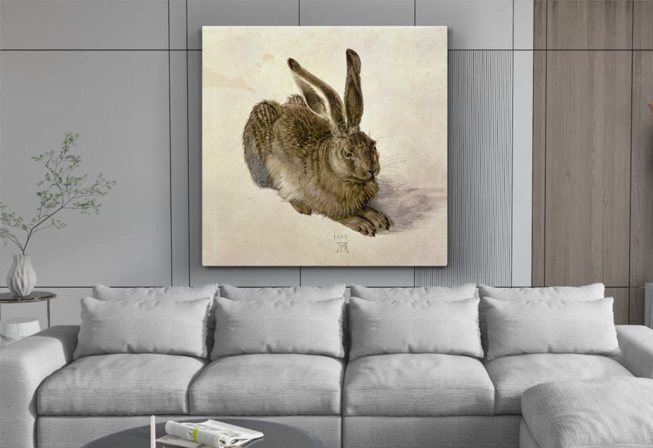Famous Wall Arts, Young Hare Poster, Young Hare, Rabbit Canvas Art, rabbit painting, Gift for Boyfriend, Gifts for Husband, Gifts for Sister, Gifts for Wife, Anniversary Gifts, Birthday Gifts, Gifts for Couples, Gifts for Friends, Housewarming Gifts