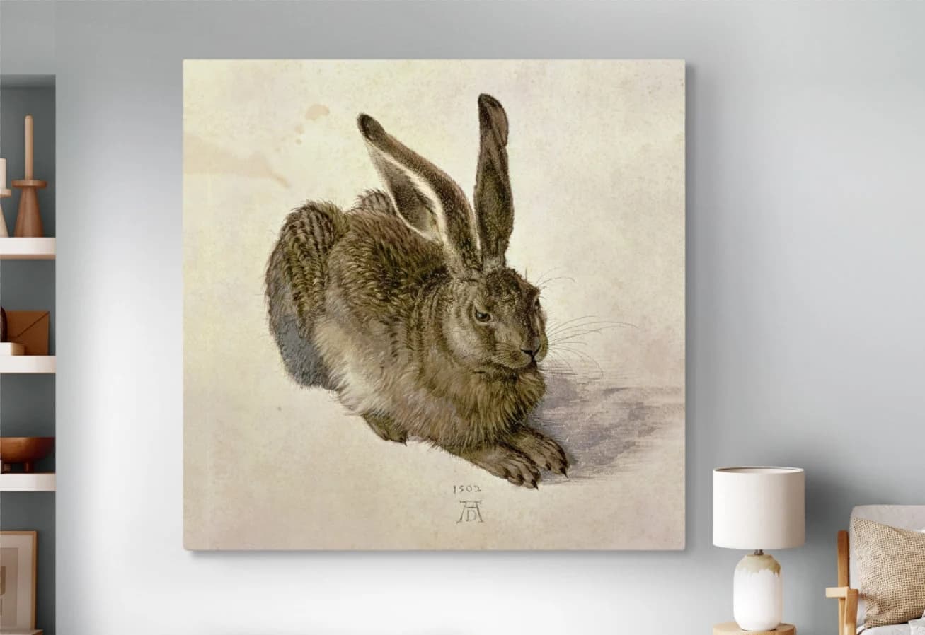 Famous Wall Arts, Young Hare Poster, Young Hare, Rabbit Canvas Art, rabbit painting, Gift for Boyfriend, Gifts for Husband, Gifts for Sister, Gifts for Wife, Anniversary Gifts, Birthday Gifts, Gifts for Couples, Gifts for Friends, Housewarming Gifts