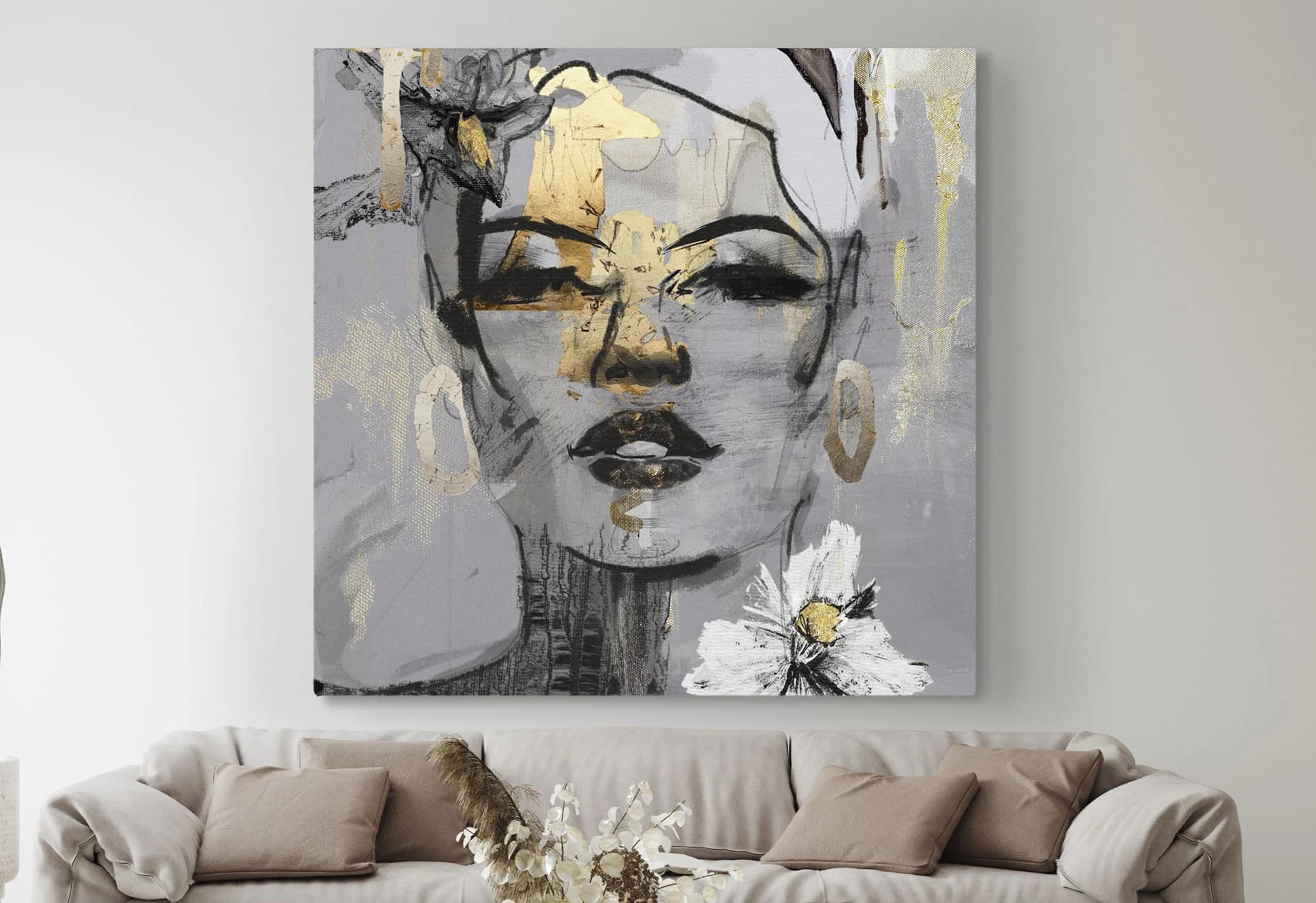 Woman Portrait Wall Art, Woman Canvas, Abstract Woman Wall Art, Abstract Canvas, Abstract Woman Portrait, Face Canvas Art, Trendy Artwork