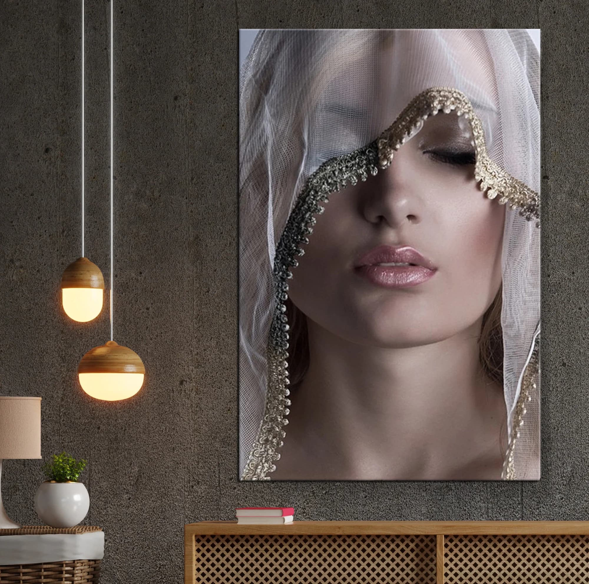 Silver Girl Canvas, White Silver African Woman Canvas, Modern Paintings, Fashion Art, Wall Art Canvas, Silver Art, Elegant Woman Canvas - image 4