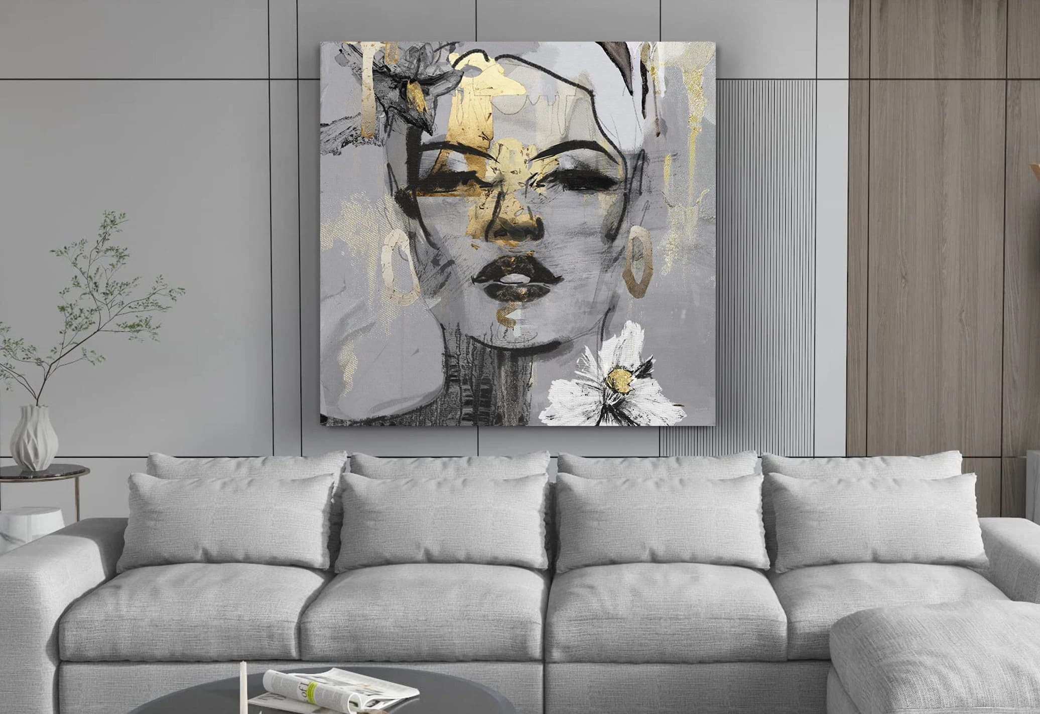 Woman Portrait Wall Art, Woman Canvas, Abstract Woman Wall Art, Abstract Canvas, Abstract Woman Portrait, Face Canvas Art, Trendy Artwork