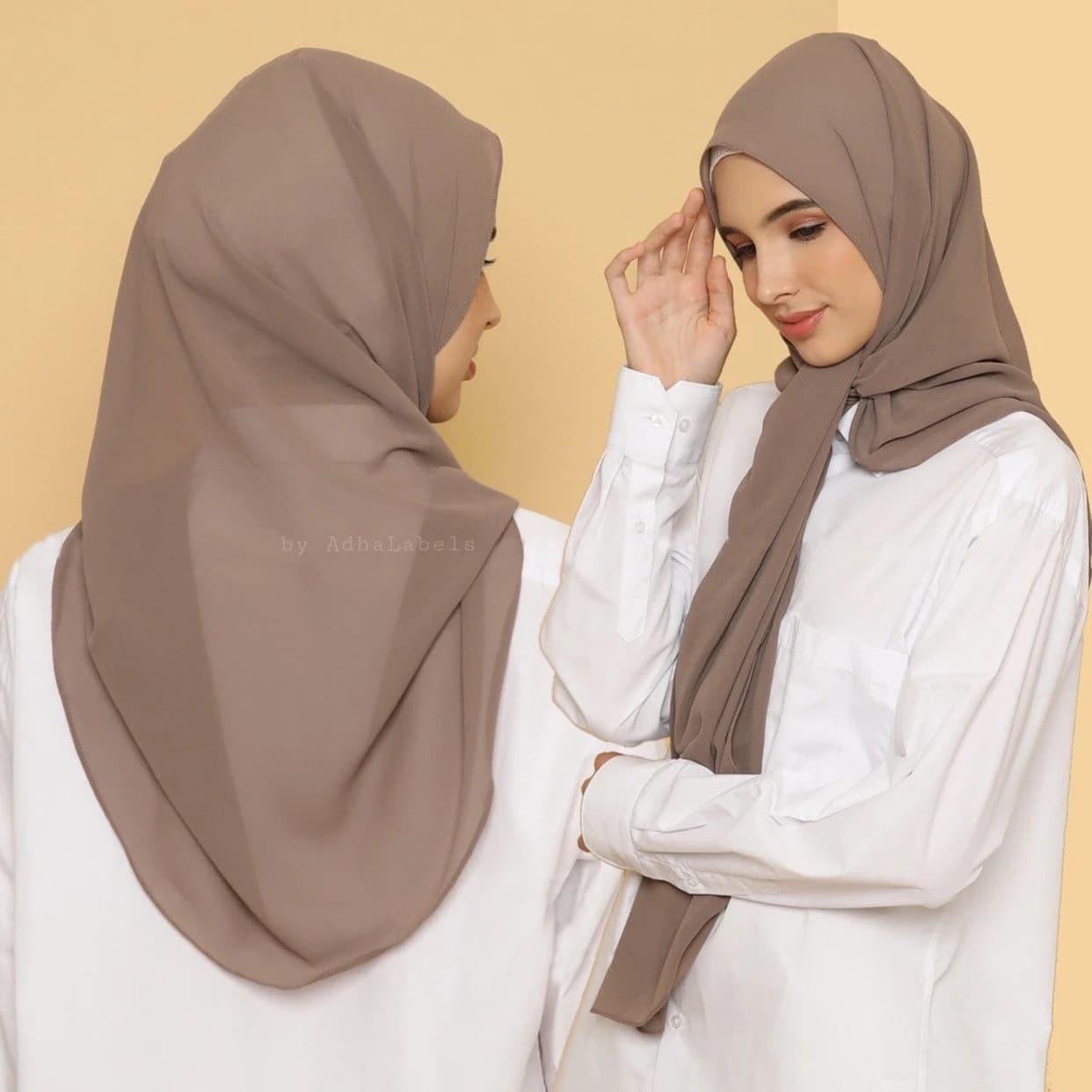 Premium Ceruty Chiffon Hijab Oval Pashmina Shawl “SANA” - image 3