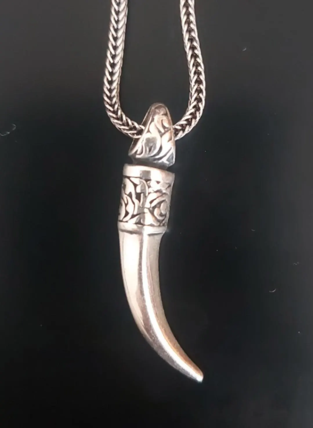 925 Sterling Silver Elephant Tusk Necklace – Ivory Tooth Shape Pendant for Men, Fang Necklace, Necklace for Him, Men Valentine Gift - image 4