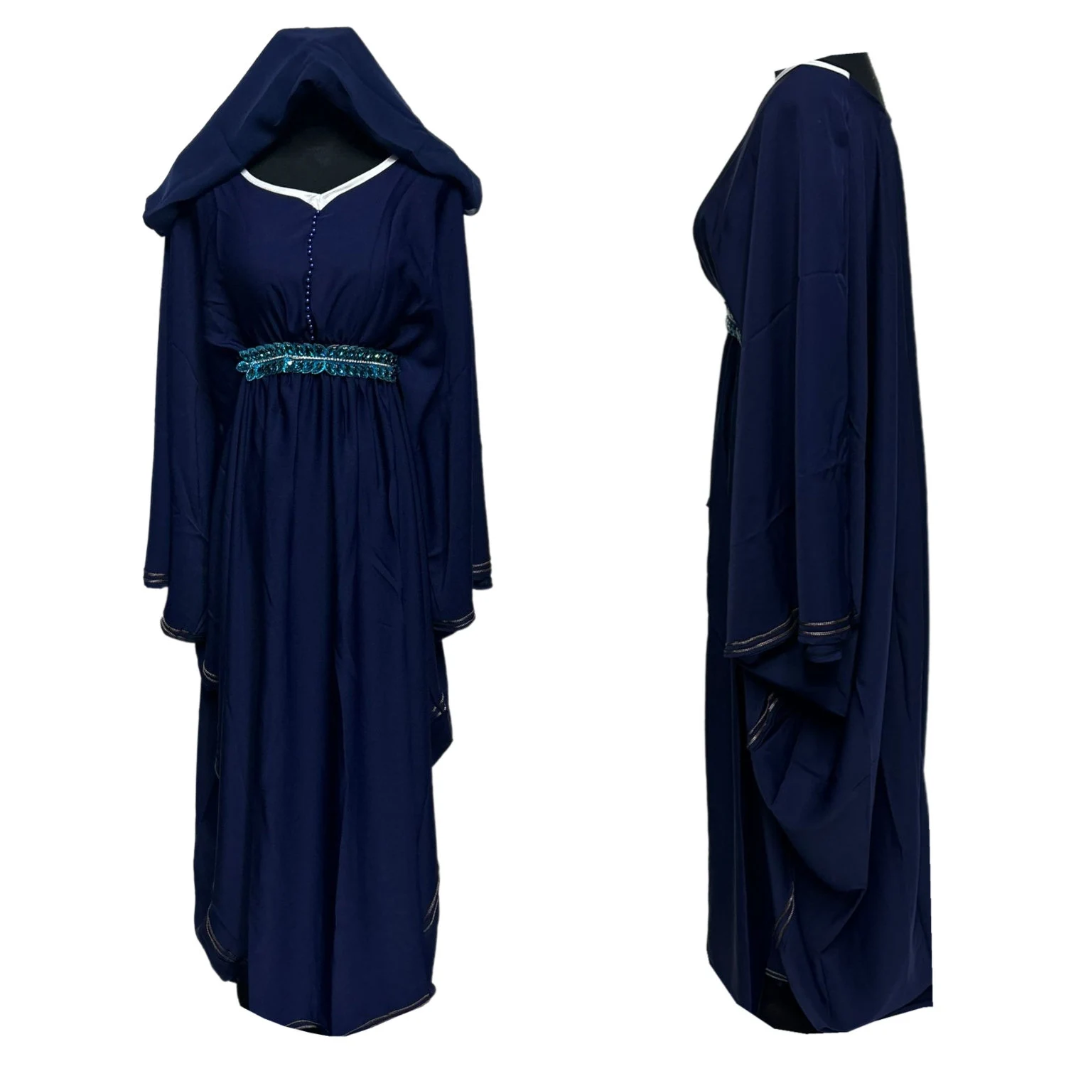 Blue Butterfly Abaya Farasha Jalabiya Arab Dress