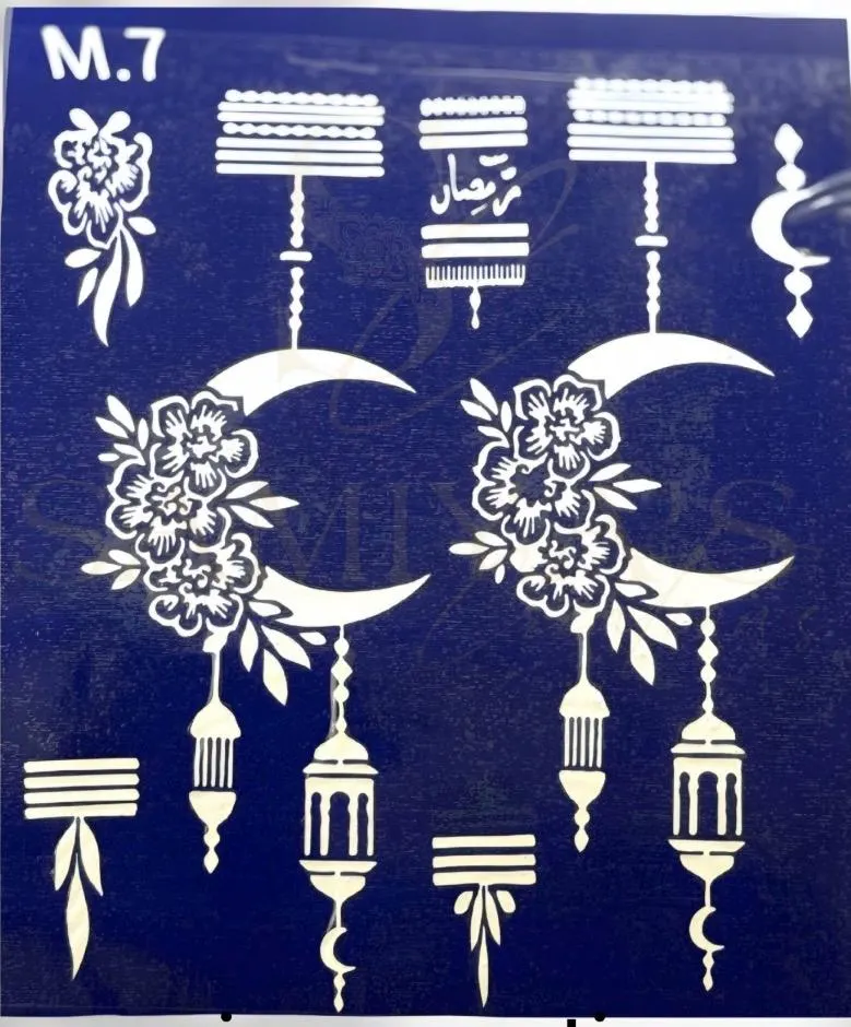 Henna Stencils for Eid Festive Designs | Celebration & Crescent Mehndi Patterns - image 3