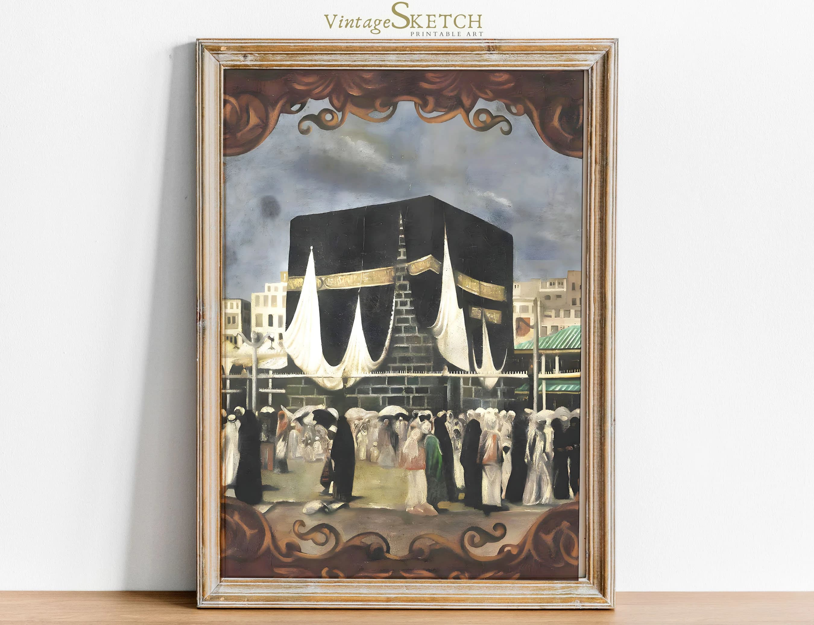 Masjid al-Haram Vintage Wall Art,Islamic gifts, Muslim Wall Art, Nikkah Gift, Muslim Art,Islamic wedding gift,Muslim favors, Mosque Makkah