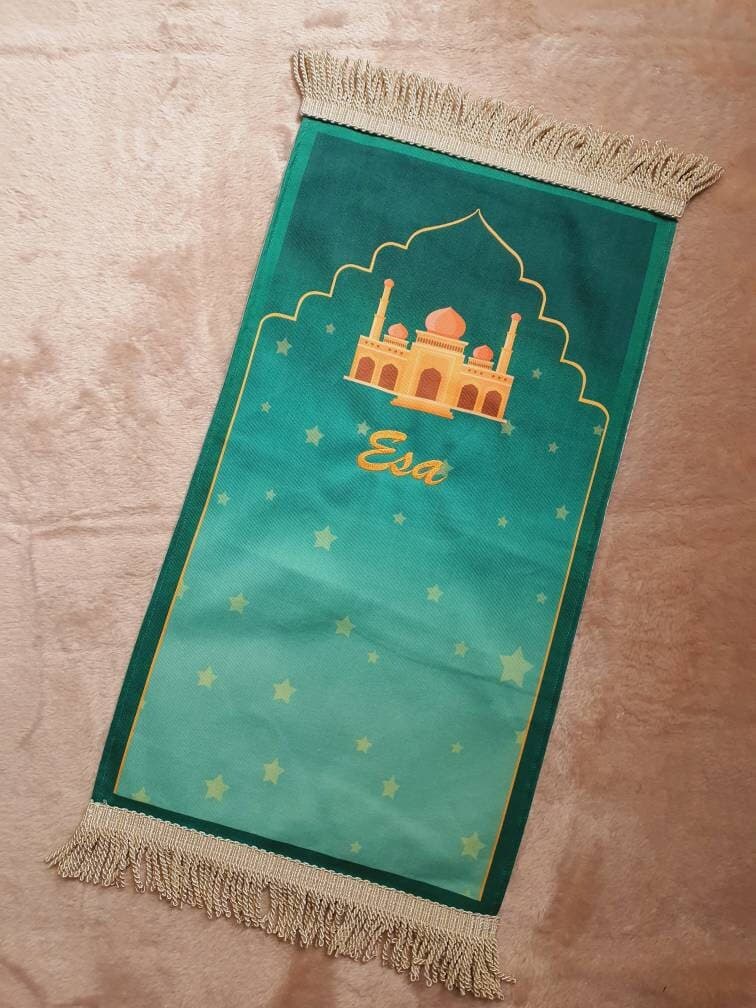 Personalised Kids Prayer Mat – Baby & Toddler Salah Rug | Soft Sajada for Children | Eid Gift | Ramadan Gift | Islamic Muslim Mat - image 3