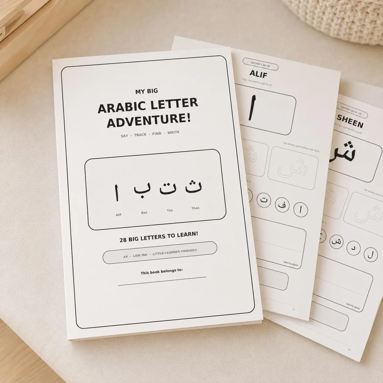 Arabic Alphabet Tracing Workbook for Kids | Printable Arabic Letters Activity Book | Islamic Learning PDF - image 2