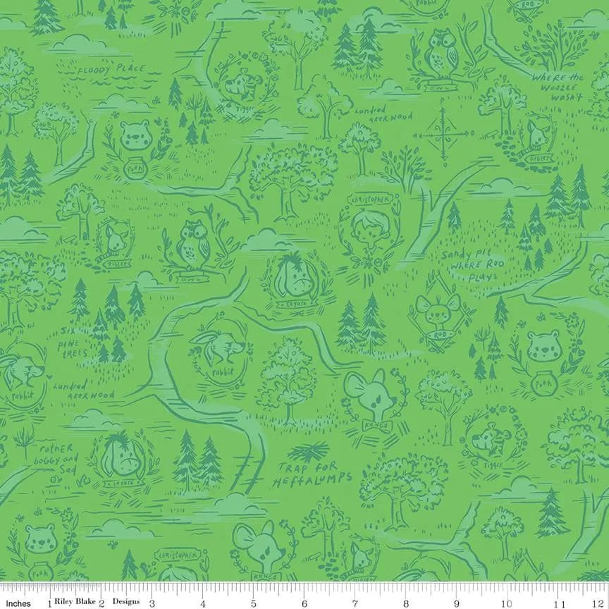 100 Aker Woods by Jill Howarth for Riley Blake Designs C15171 Green (R.Blake)(D-3) - image 3