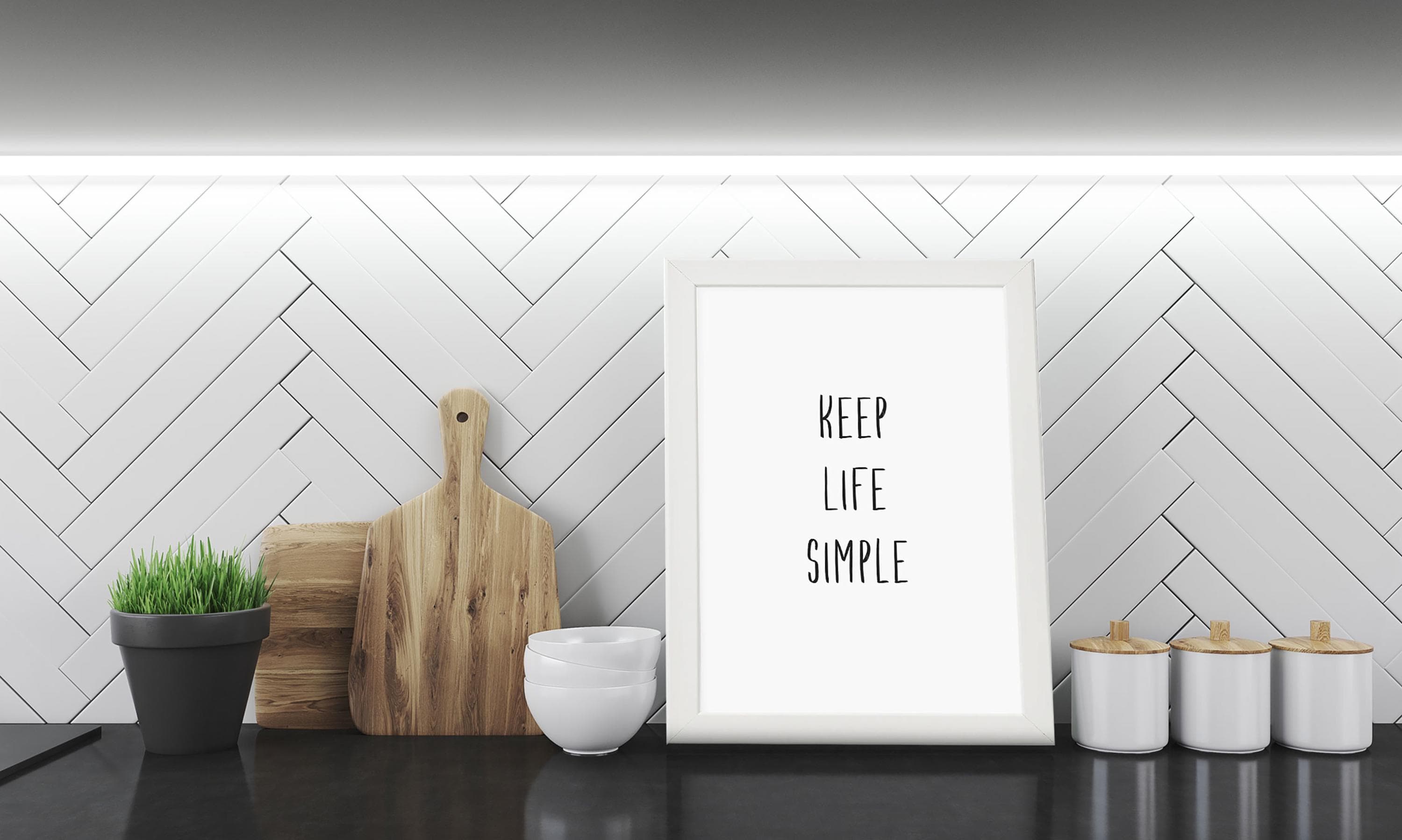 Keep Life Simple Kunstdruck im Rahmen weiss gerahmt Bild Poster Deko Din A4 Holzrahmen - image 3