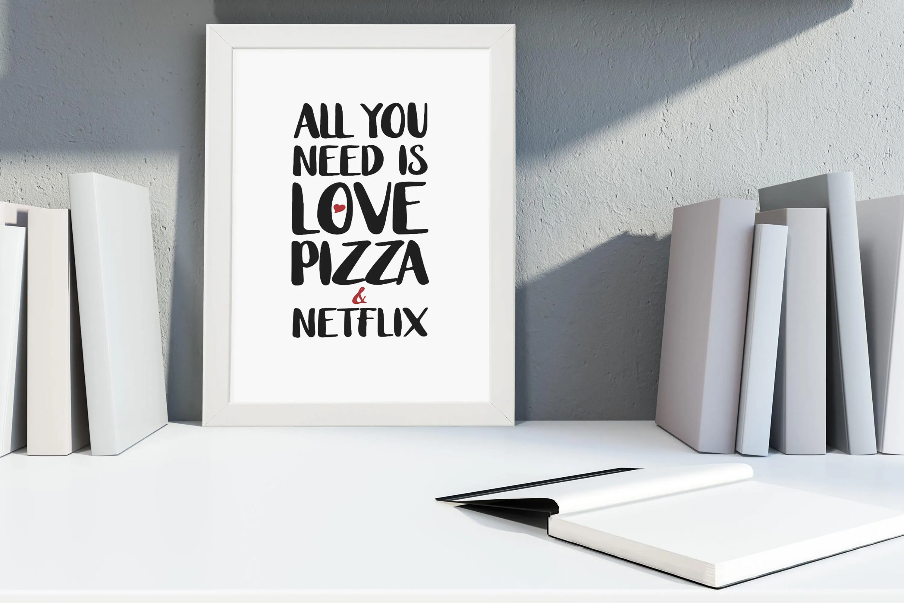 All you need is Love Kunstdruck im Rahmen weiss Bild Poster Deko Din A4 - image 4
