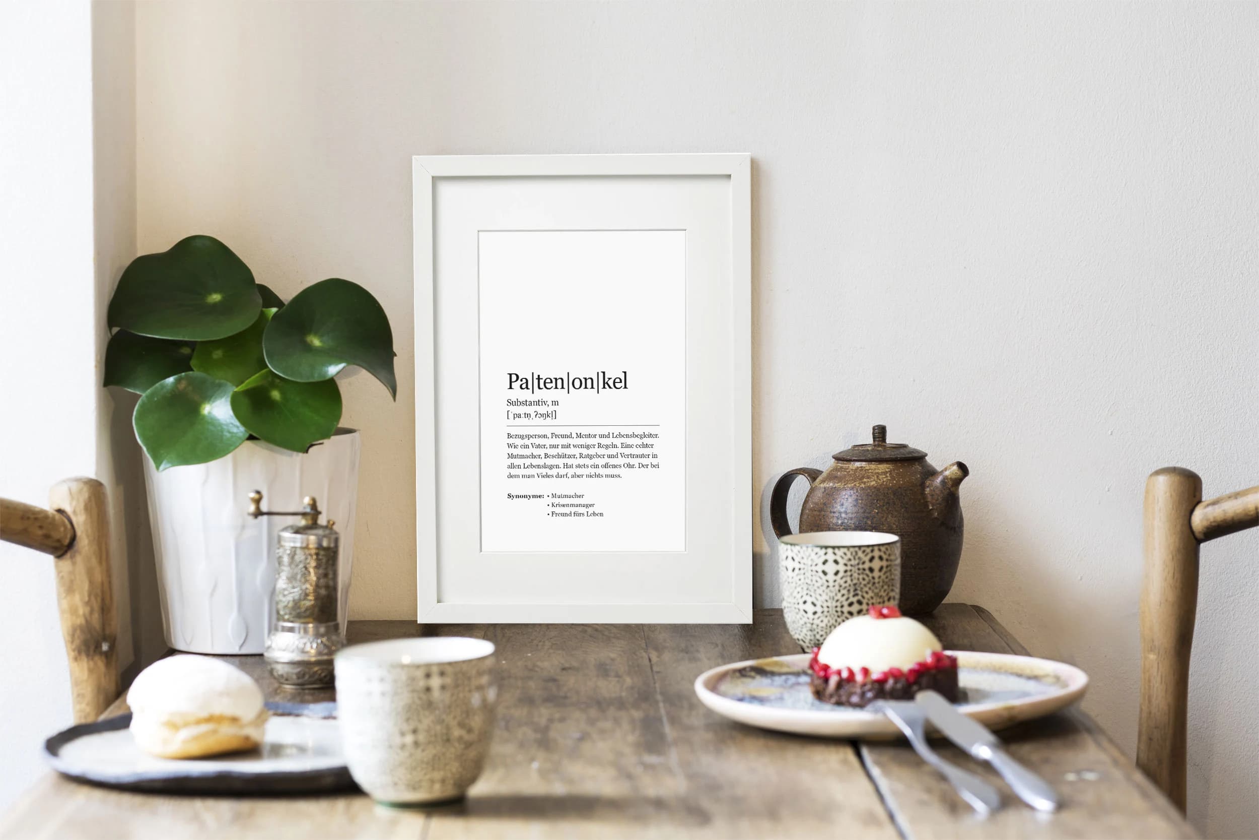 Patenonkel Kunstdruck im Rahmen weiss mit Passepartout Fine Art Deko Bild Poster Wandbild gerahmt Din A4 Holzrahmen Geschenk - image 3