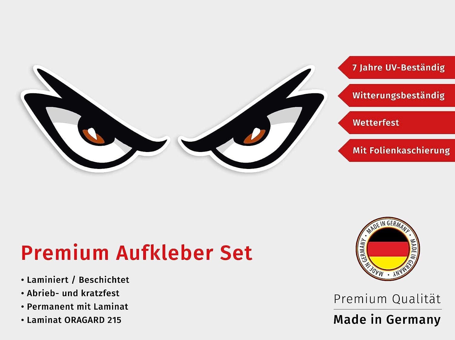 MANIAC Eyes Sticker Manische Augen Premium Aufkleber Motorrad Sticker Helm Tuning Design Wetterfest - image 3