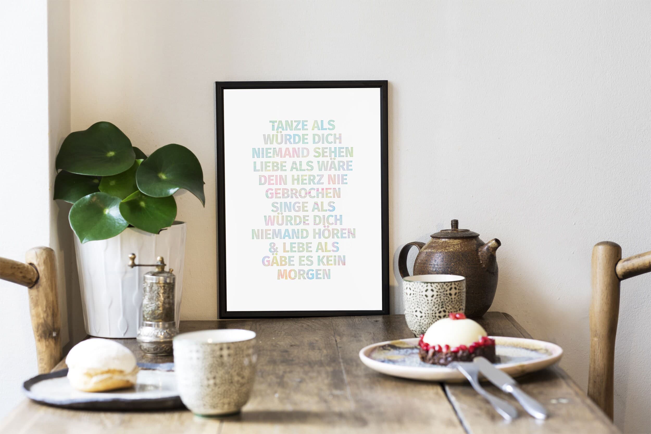 Tanze als würde dich niemand sehen Kunstdruck Deko Wandbild Din A4 Bild Typografie Poster Printdesign Originaldruck - image 3