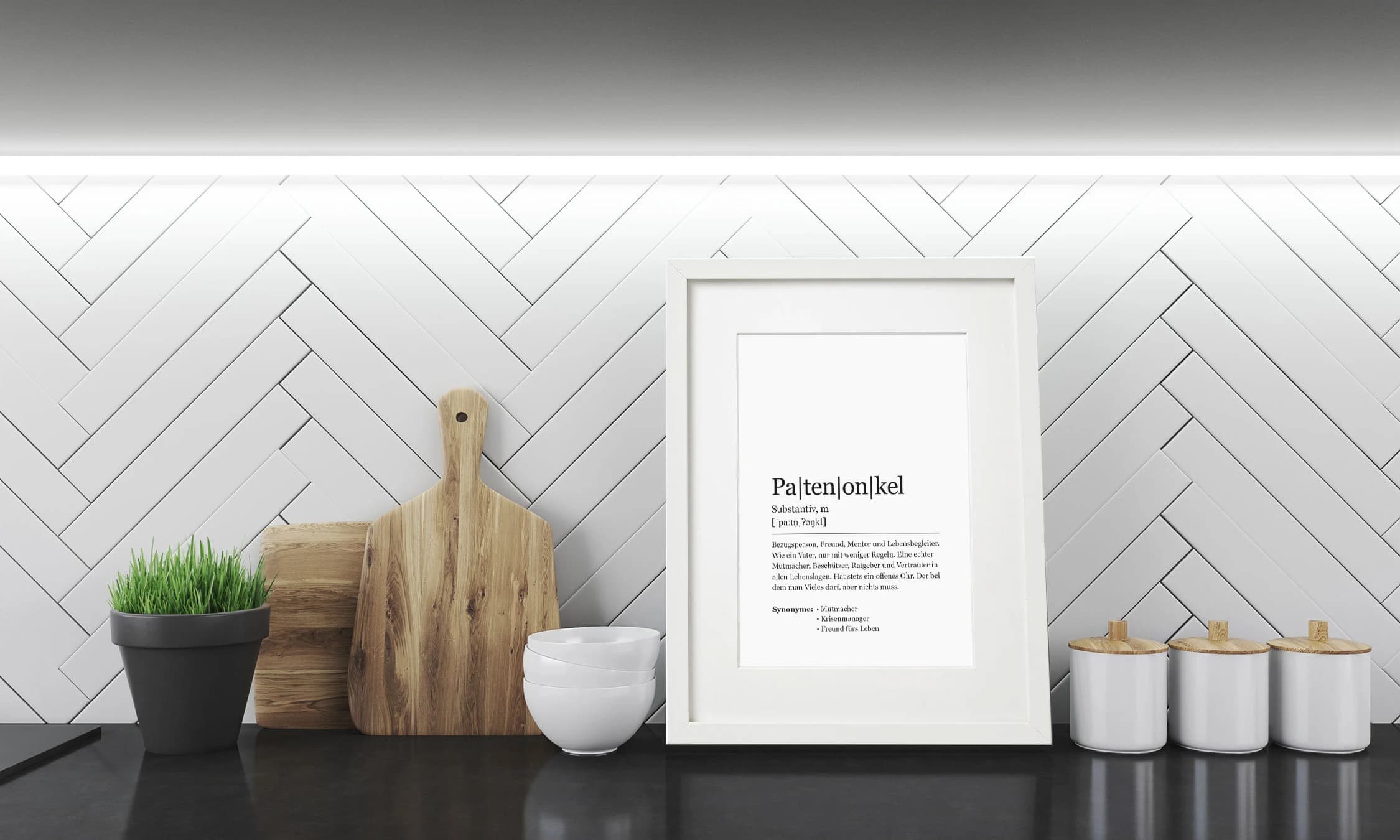 Patenonkel Kunstdruck im Rahmen weiss mit Passepartout Fine Art Deko Bild Poster Wandbild gerahmt Din A4 Holzrahmen Geschenk - image 4