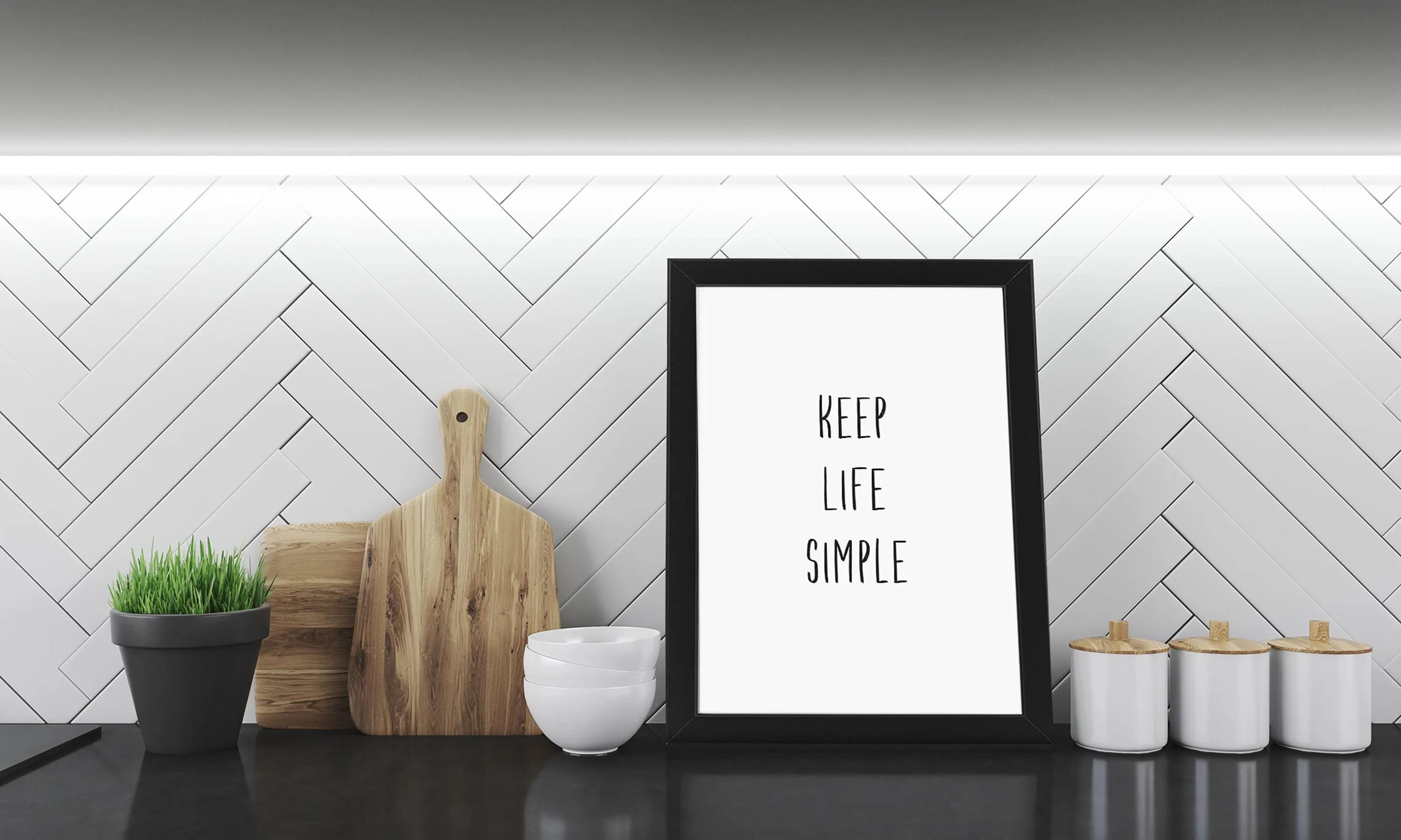 Keep Life Simple Kunstdruck im Rahmen schwarz gerahmt Bild Poster Deko Din A4 Holzrahmen - image 5