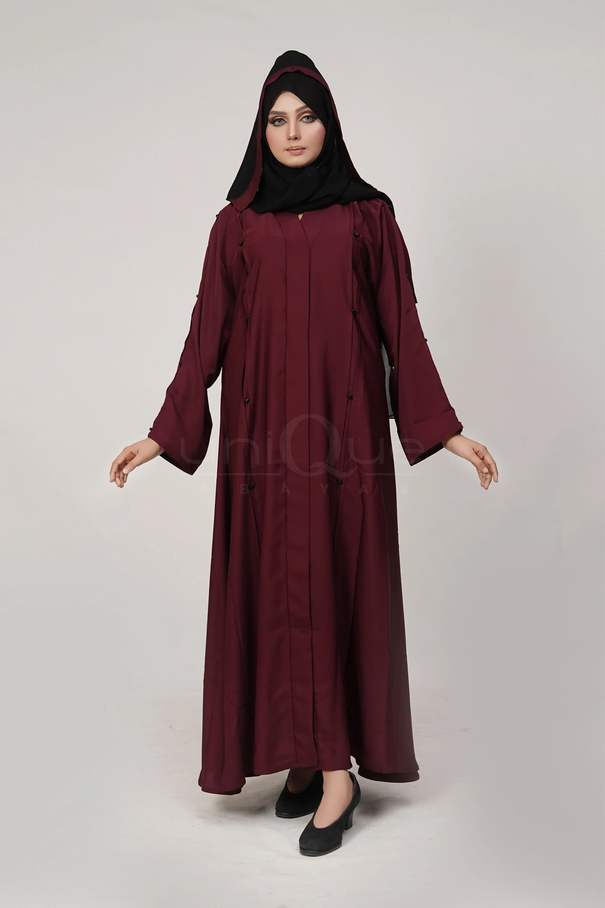 Pleated Nida Abaya, Muslim Women's Dress, Ramadan Eid Wear