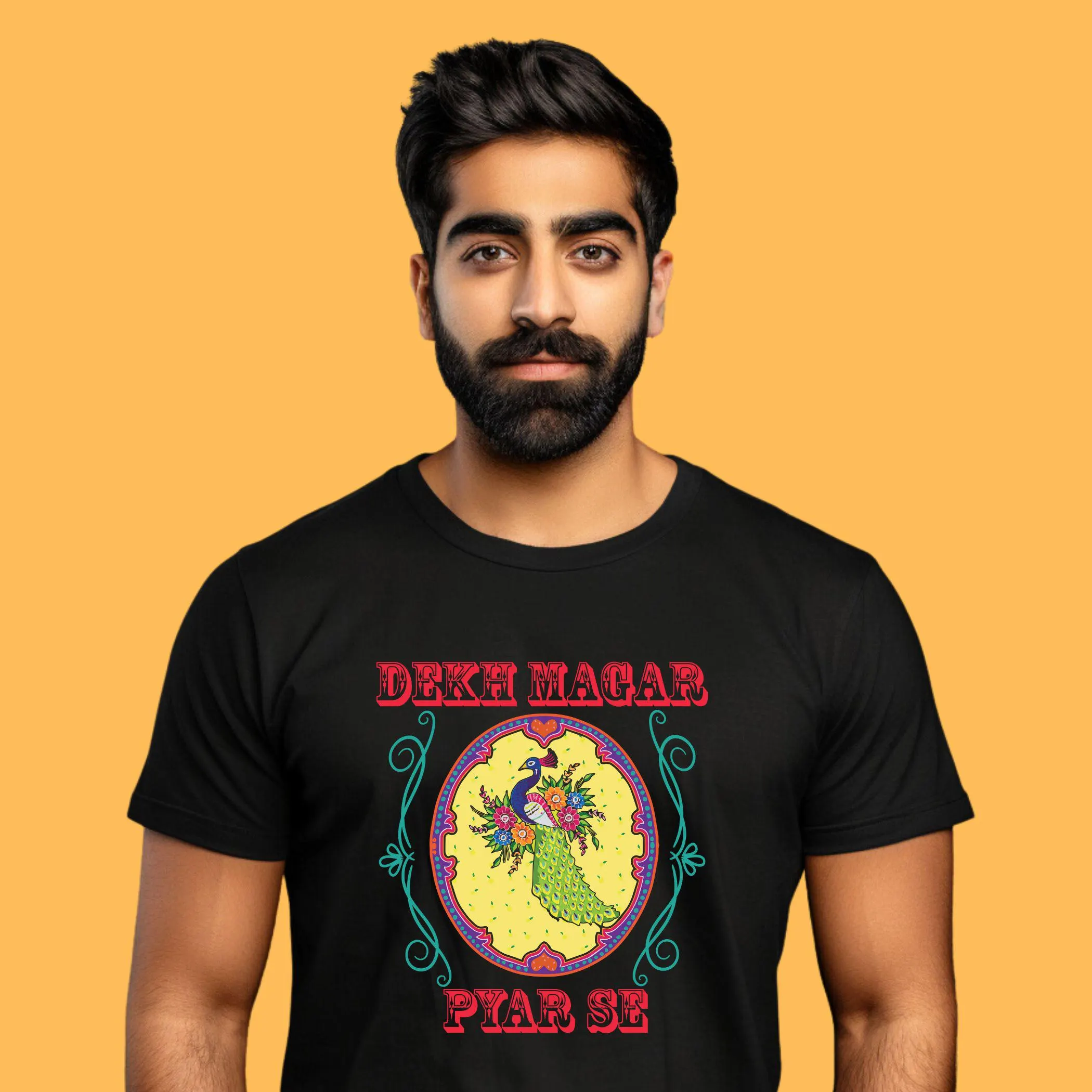 Pakistani Truck Art T-Shirt, Dekh Magar Pyar Se, Urdu Gift, Funny Pakistani Shirt, Desi Shirt, Urdu Art, South Asian Gift, Unisex Cotton Tee - image 3
