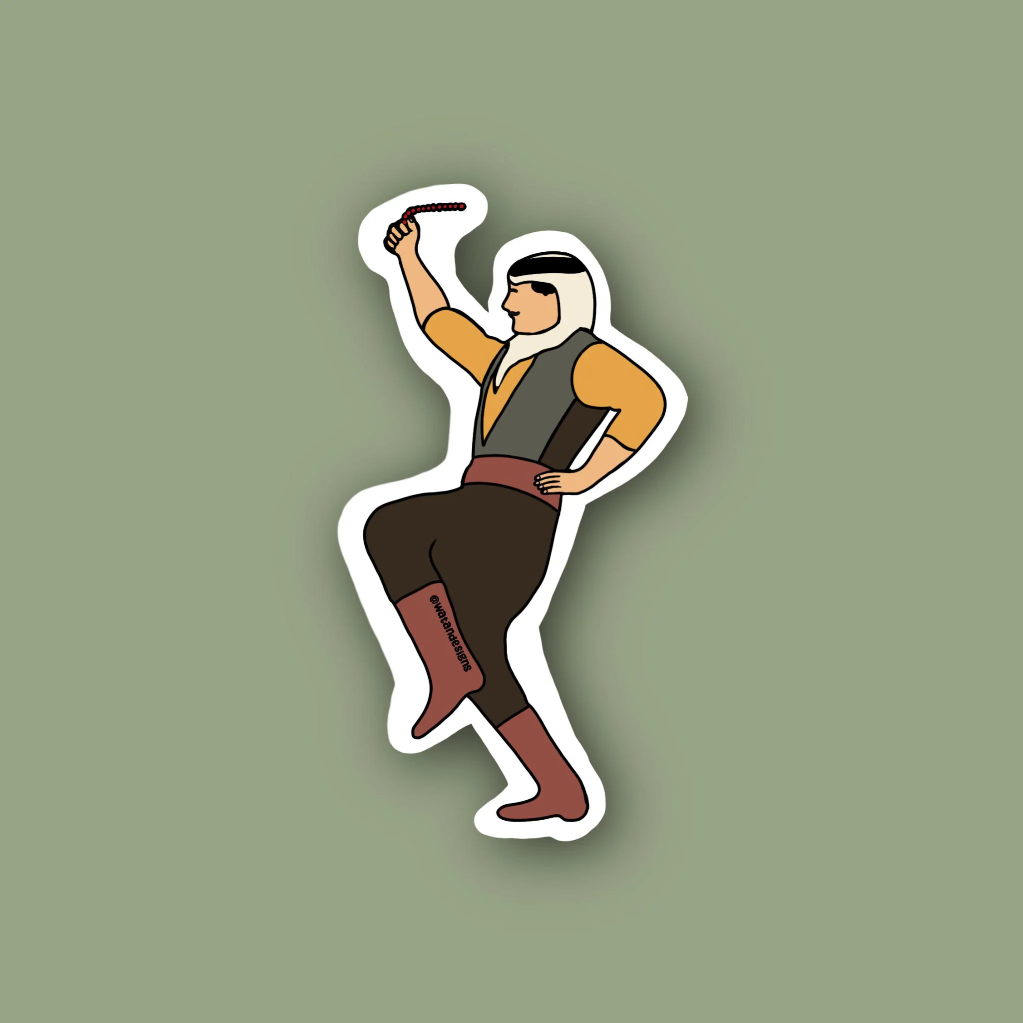 Dabke Sticker, Labanese Dabke Sticker, Arab Sticker, Laptop Sticker, Phone Case Sticker