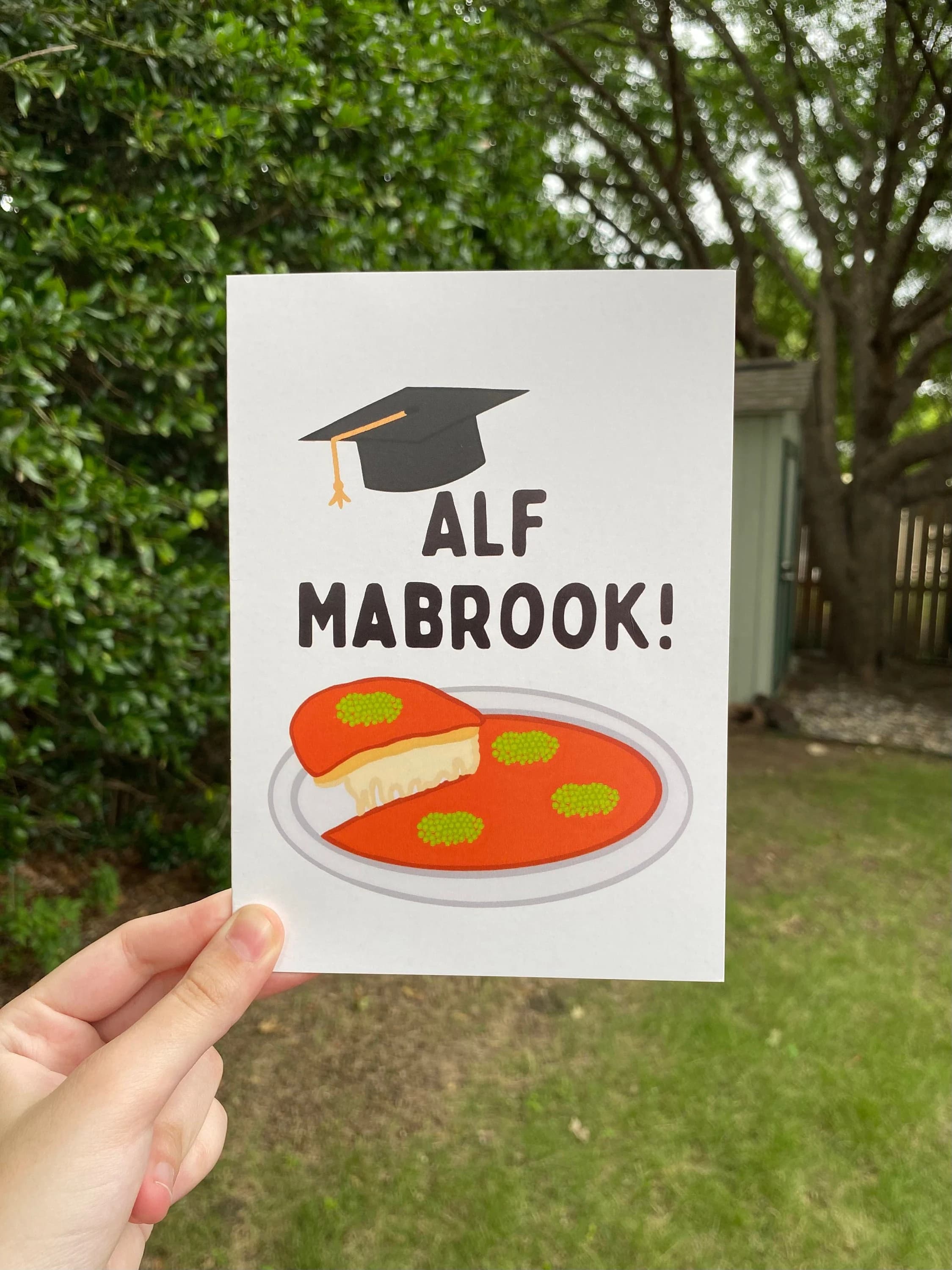 Alf Mabrook Card, Knafeh Graduation Card, Knafeh Card, Graduation Card, Arab Graduation Card