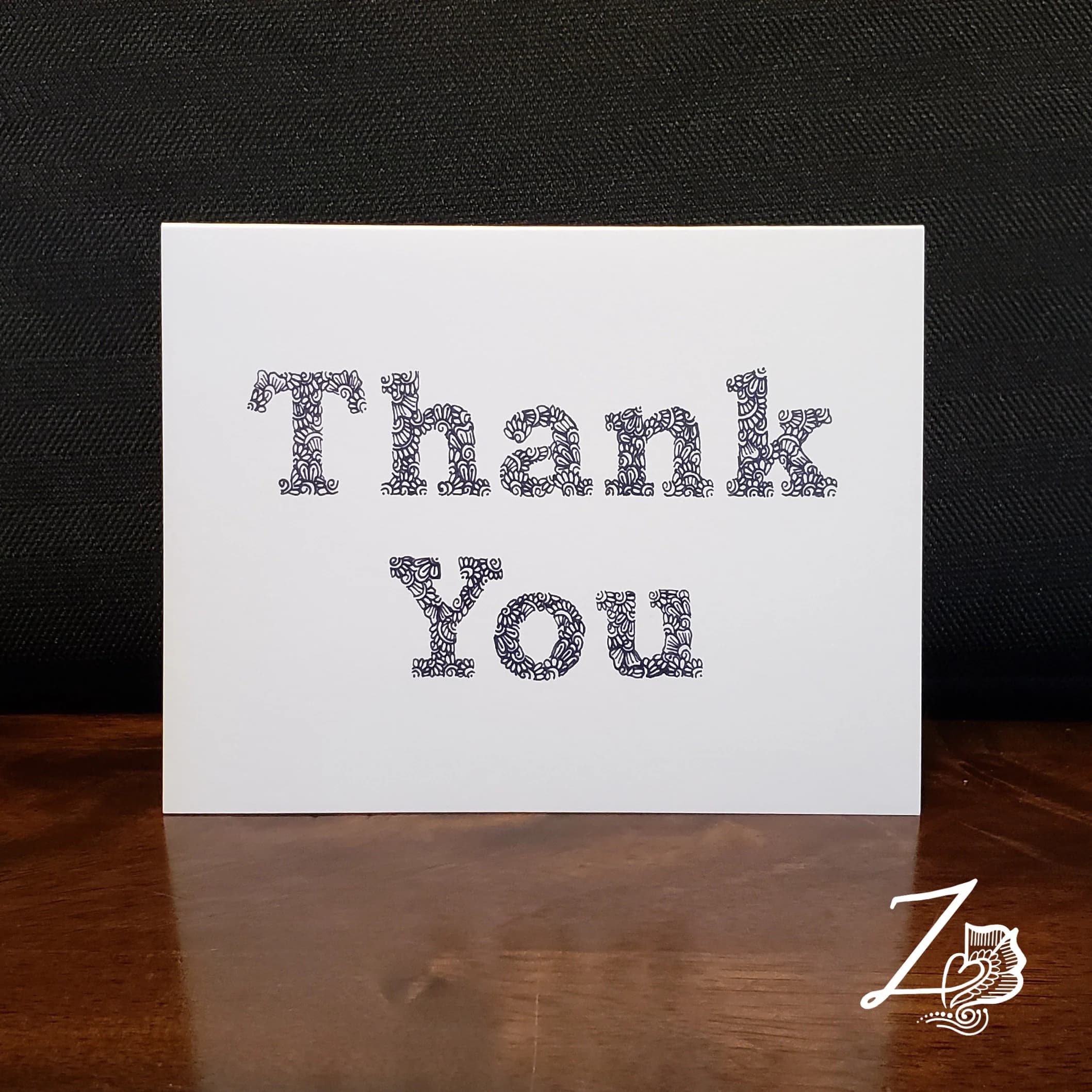 Roman Thank You Card – thank you, thanks, thankful, grateful, gratitude, calligraphy, cursive, henna art cards, handdrawn designs, lettering - image 2