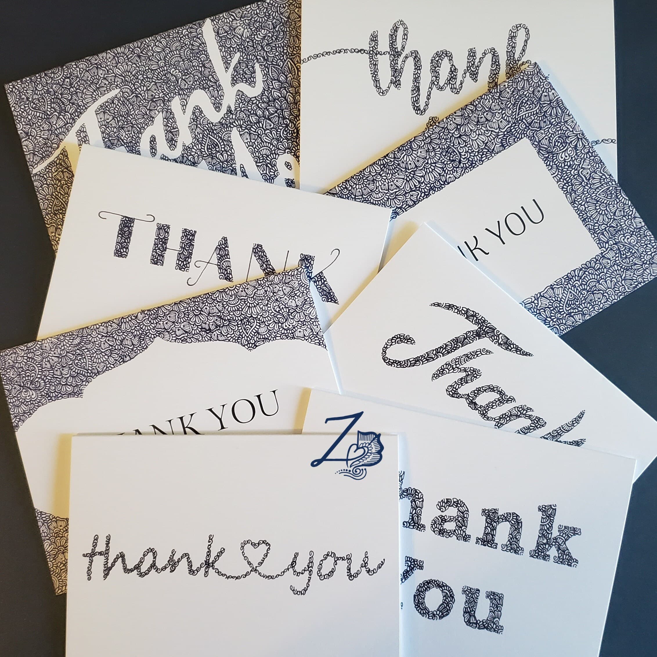 Roman Thank You Card – thank you, thanks, thankful, grateful, gratitude, calligraphy, cursive, henna art cards, handdrawn designs, lettering - image 4