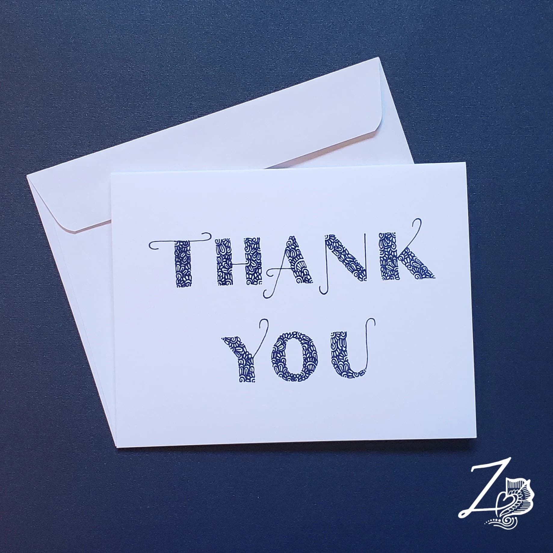 Roman Lines Thank You Card – thank you, thanks, thankful, grateful, gratitude, calligraphy, cursive, art cards, handdrawn designs, lettering