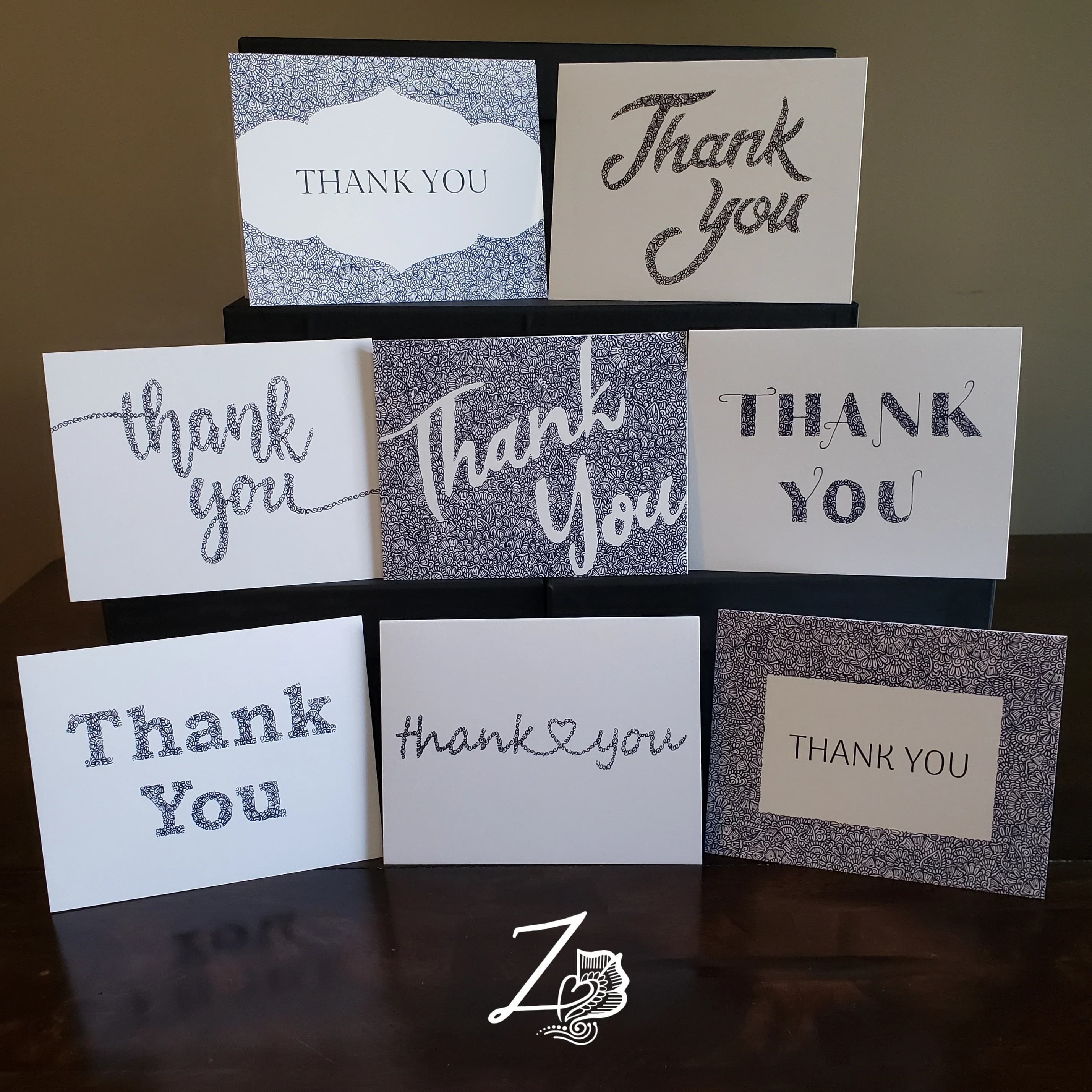Roman Thank You Card – thank you, thanks, thankful, grateful, gratitude, calligraphy, cursive, henna art cards, handdrawn designs, lettering - image 5