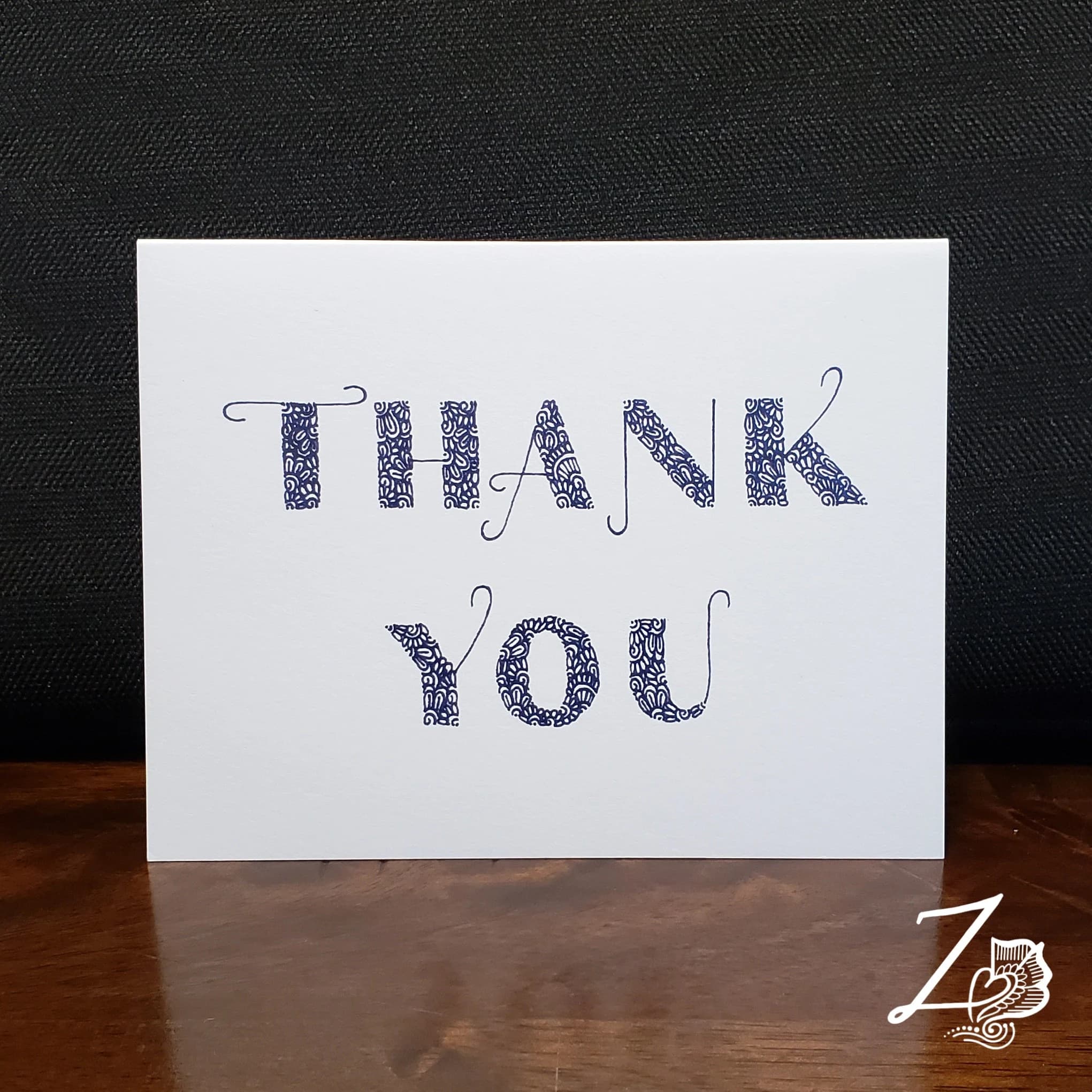 Roman Lines Thank You Card – thank you, thanks, thankful, grateful, gratitude, calligraphy, cursive, art cards, handdrawn designs, lettering - image 2