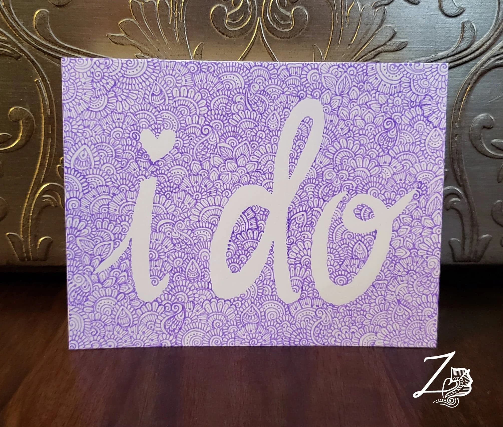 I Do Card - Anniversary, Engagement, Love Art, Valentines Day, Vday, Shaadi, Desi, Mehndi, Henna Art Card, handdrawn art, proposal, i do art - image 2