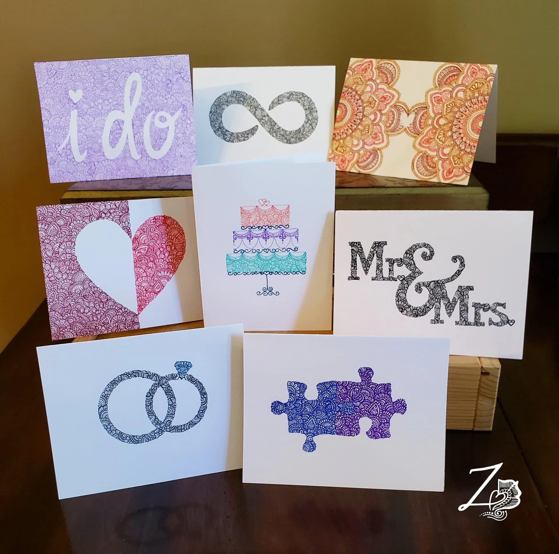 I Do Card - Anniversary, Engagement, Love Art, Valentines Day, Vday, Shaadi, Desi, Mehndi, Henna Art Card, handdrawn art, proposal, i do art - image 3